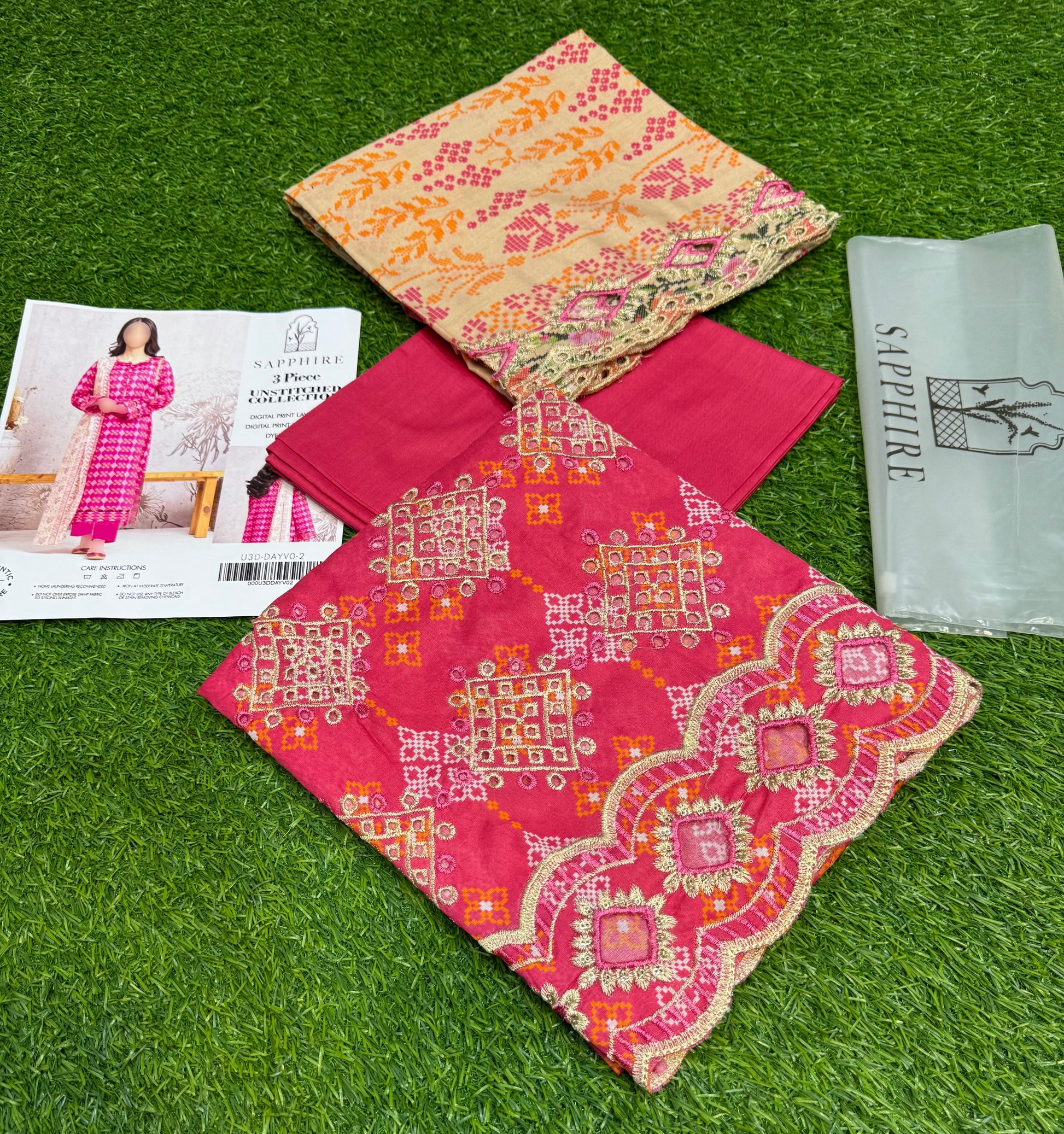 Sapphire by NZ Collection – Premium 3-Piece Lawn Suit (replica) - NZ COLLECTION