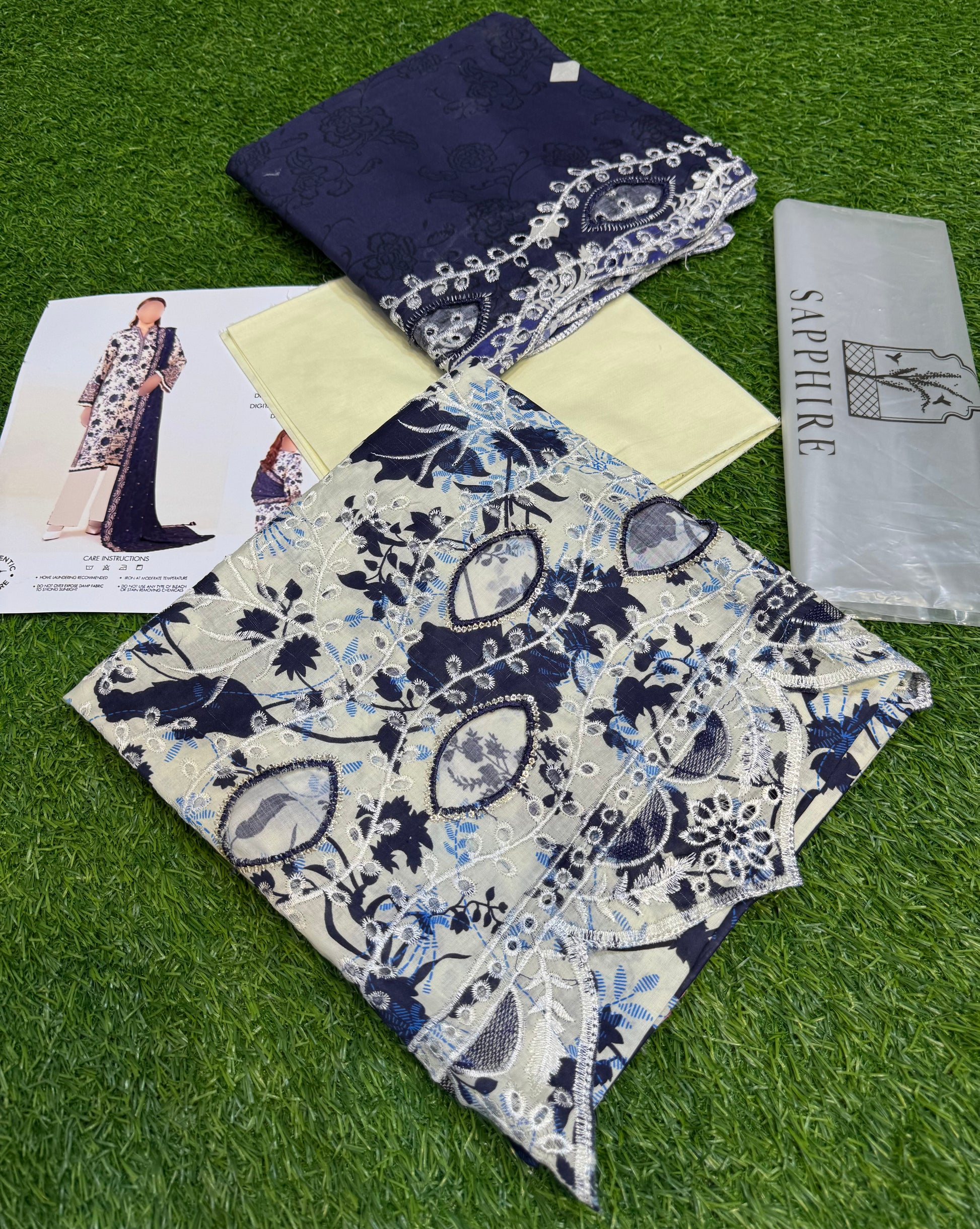 Sapphire by NZ Collection – Premium 3-Piece Lawn Suit (replica) - NZ COLLECTION