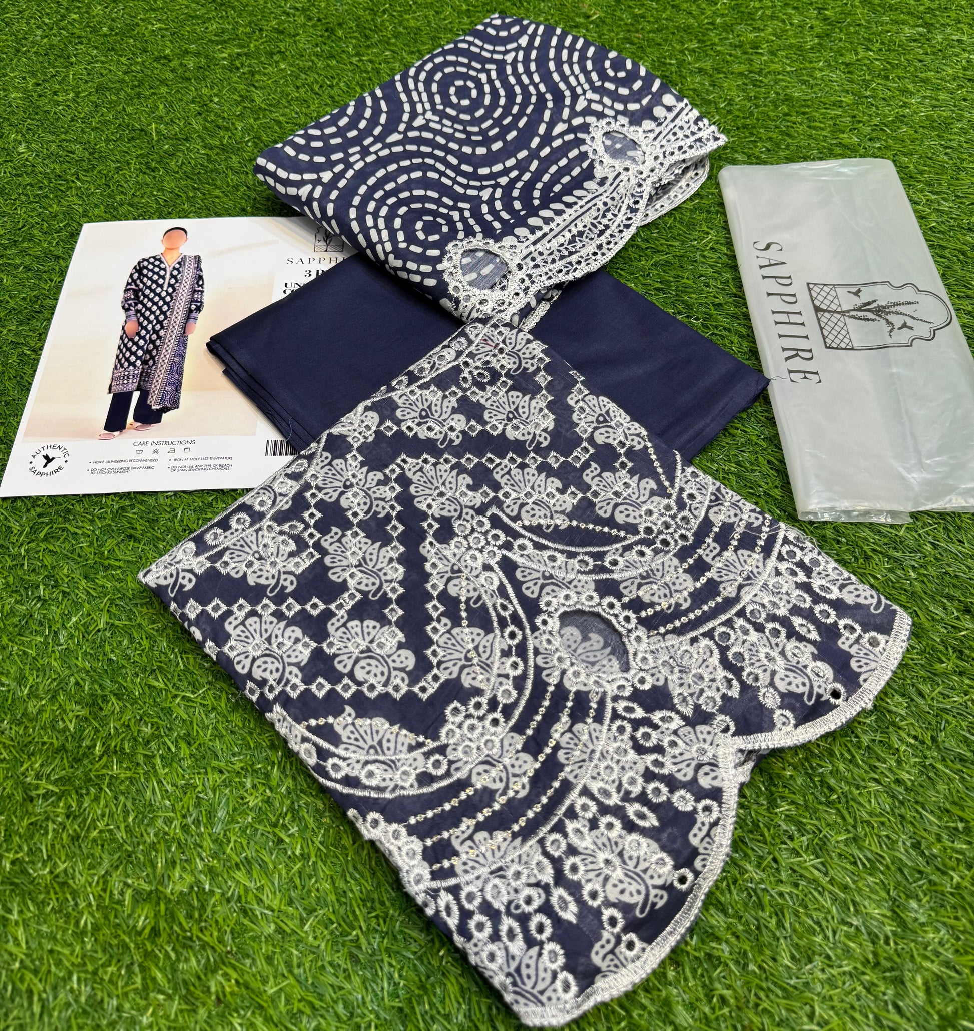 Sapphire by NZ Collection – Premium 3-Piece Lawn Suit (replica) - NZ COLLECTION