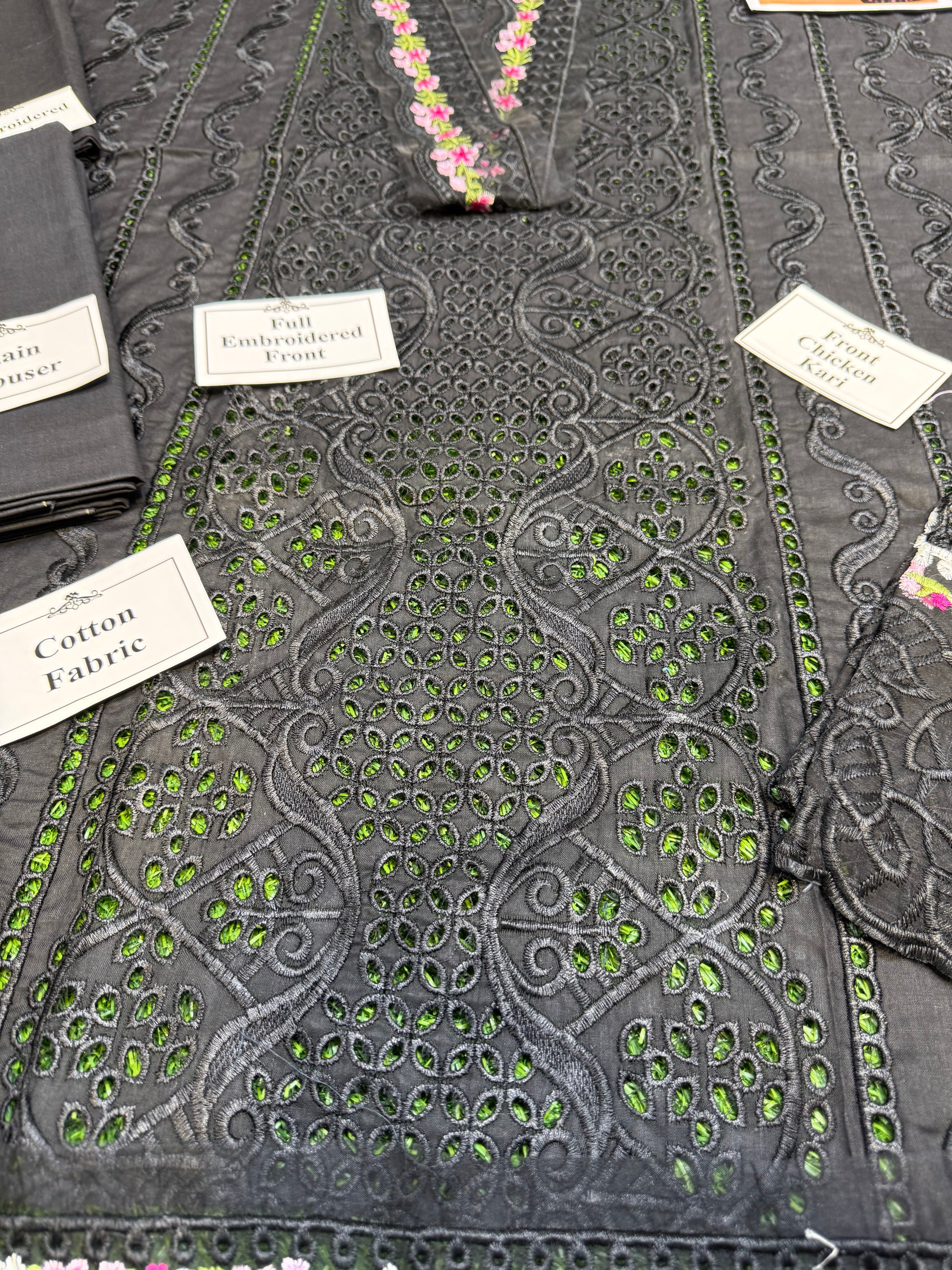 Luxury Chikankari Embroidered 3-Piece Suit with Chiffon Dupatta (Master Copy) Nz-340 - NZ COLLECTION