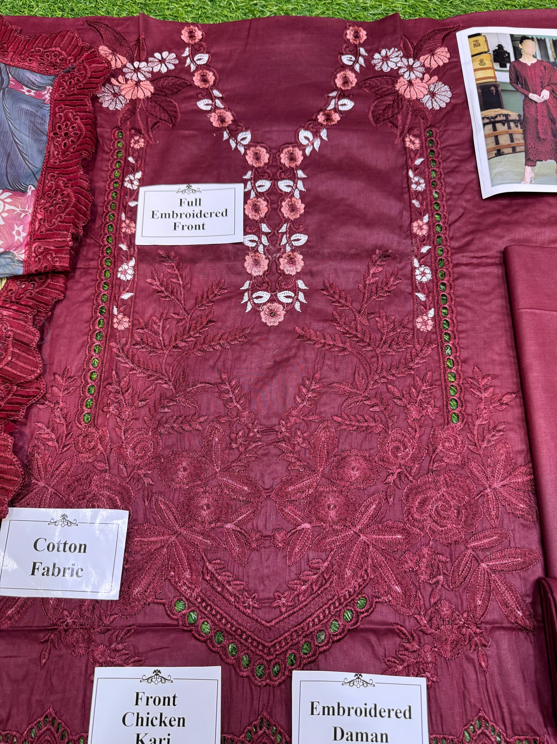 Elegant Summer Unstitched Cotton Suit – 3PC Embroidered Perfection - NZ COLLECTION