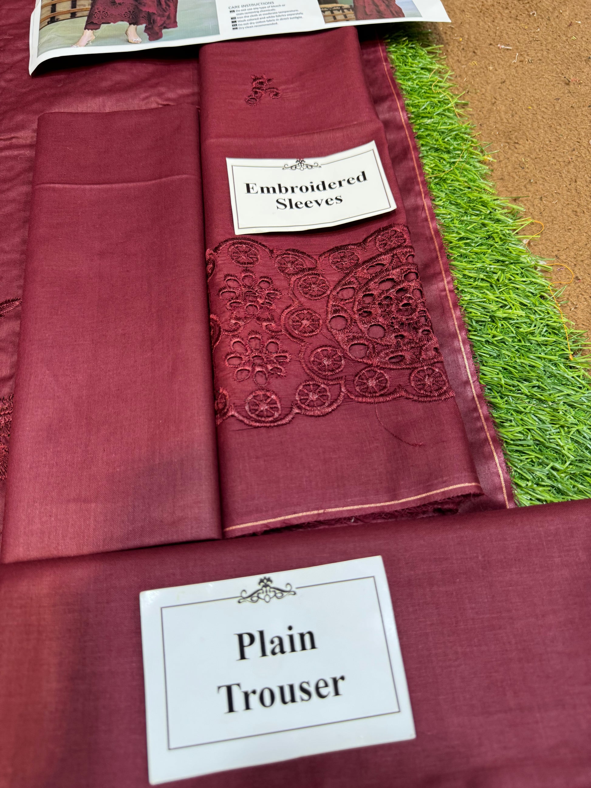 Elegant Summer Unstitched Cotton Suit – 3PC Embroidered Perfection - NZ COLLECTION