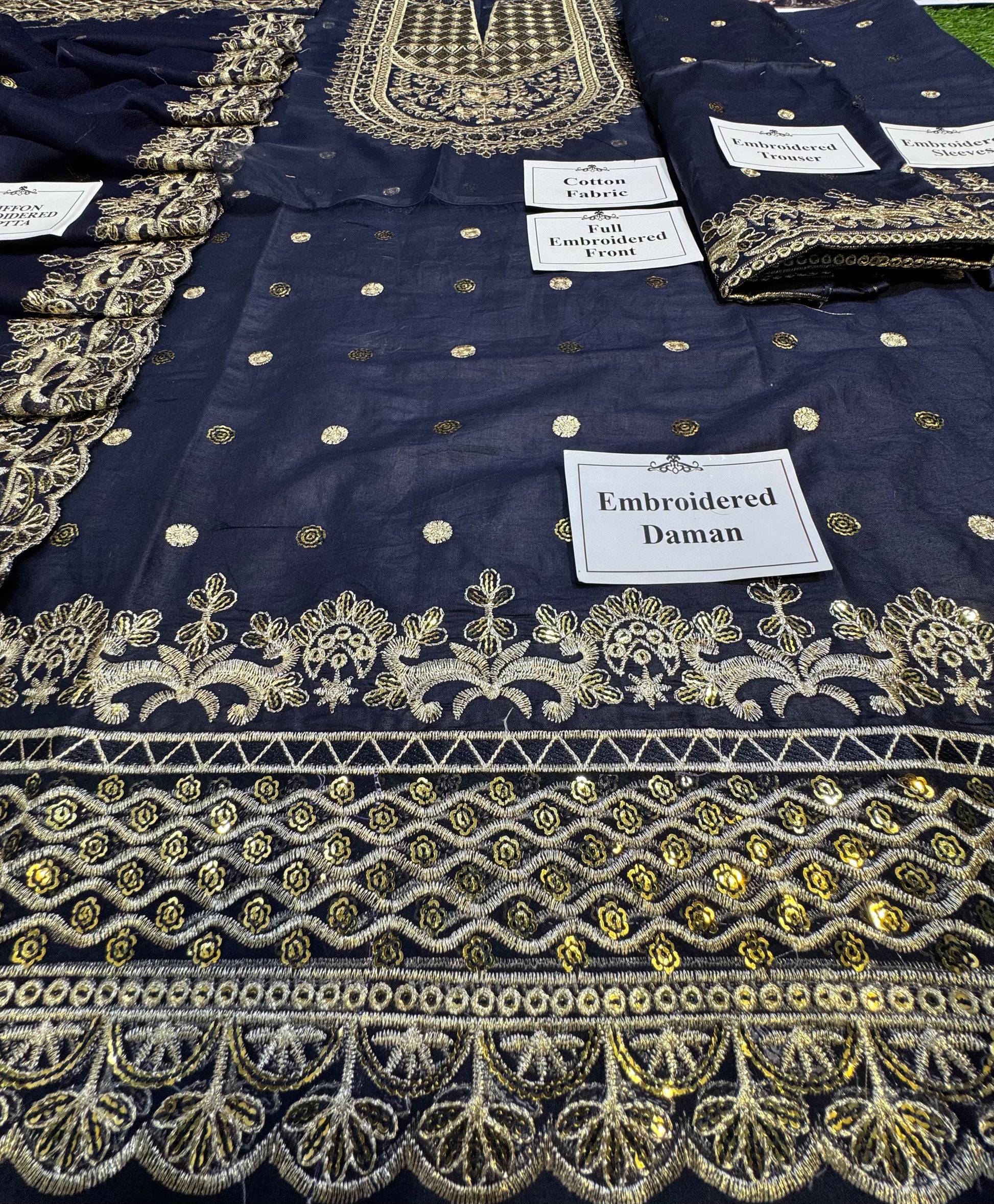 Elegant Summer Unstitched Cotton Suit – 3PC Embroidered Perfection - NZ COLLECTION