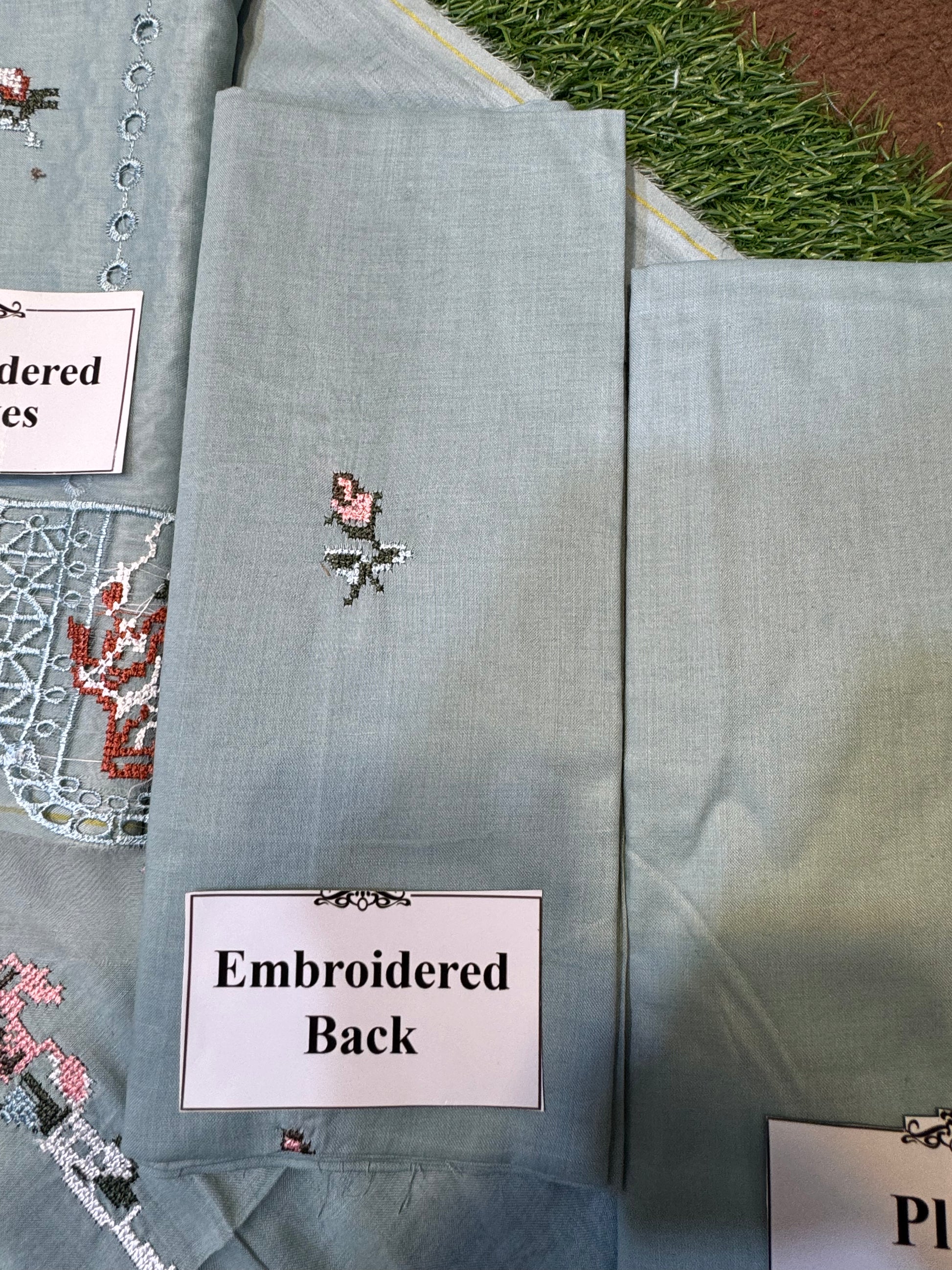 Chikankari Elegance – Soft Cotton 3Pc Suit with Embroidered Dupatta (Gray) - NZ COLLECTION