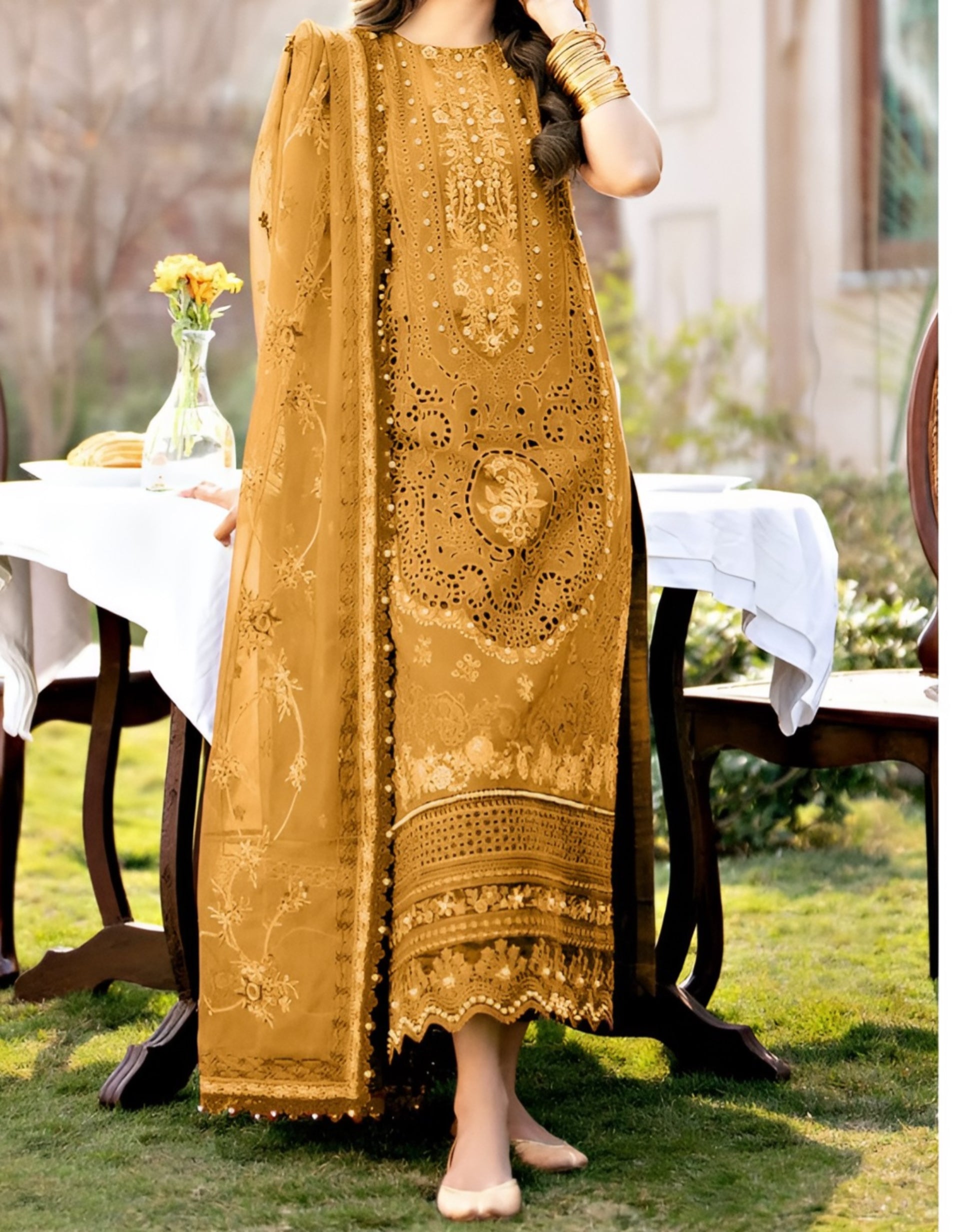 Elegant Summer Unstitched Cotton Suit – 3PC Embroidered Perfection - nz-330 - NZ COLLECTION