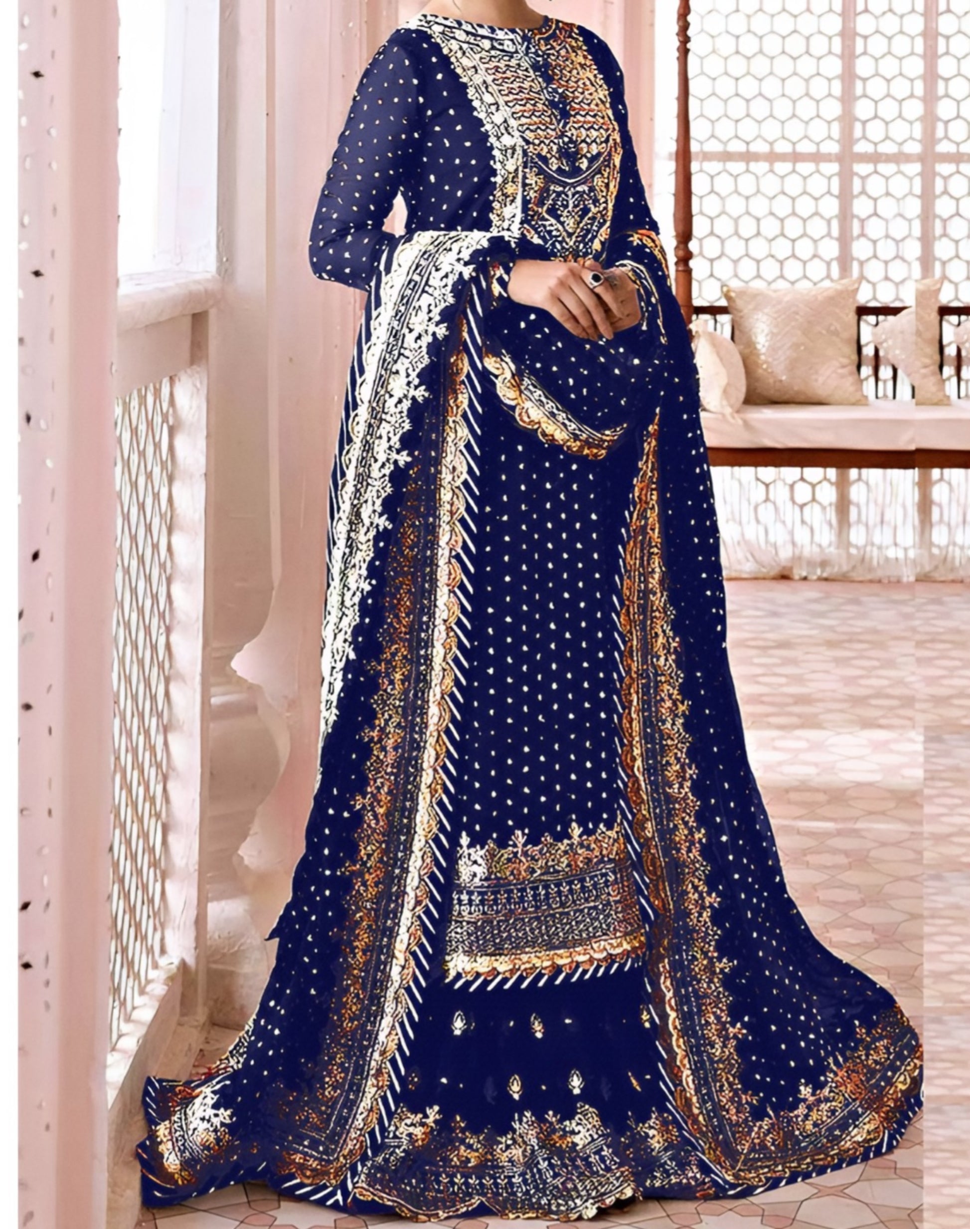 Elegant Summer Unstitched Cotton Suit – 3PC Embroidered Perfection - NZ COLLECTION