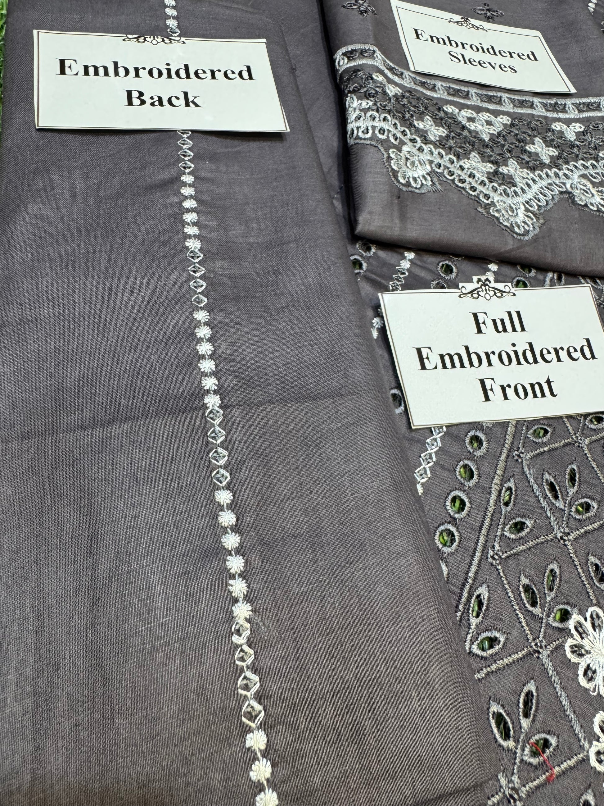 Elegant Summer Unstitched Cotton Suit – 3PC Embroidered Perfection - NZ COLLECTION