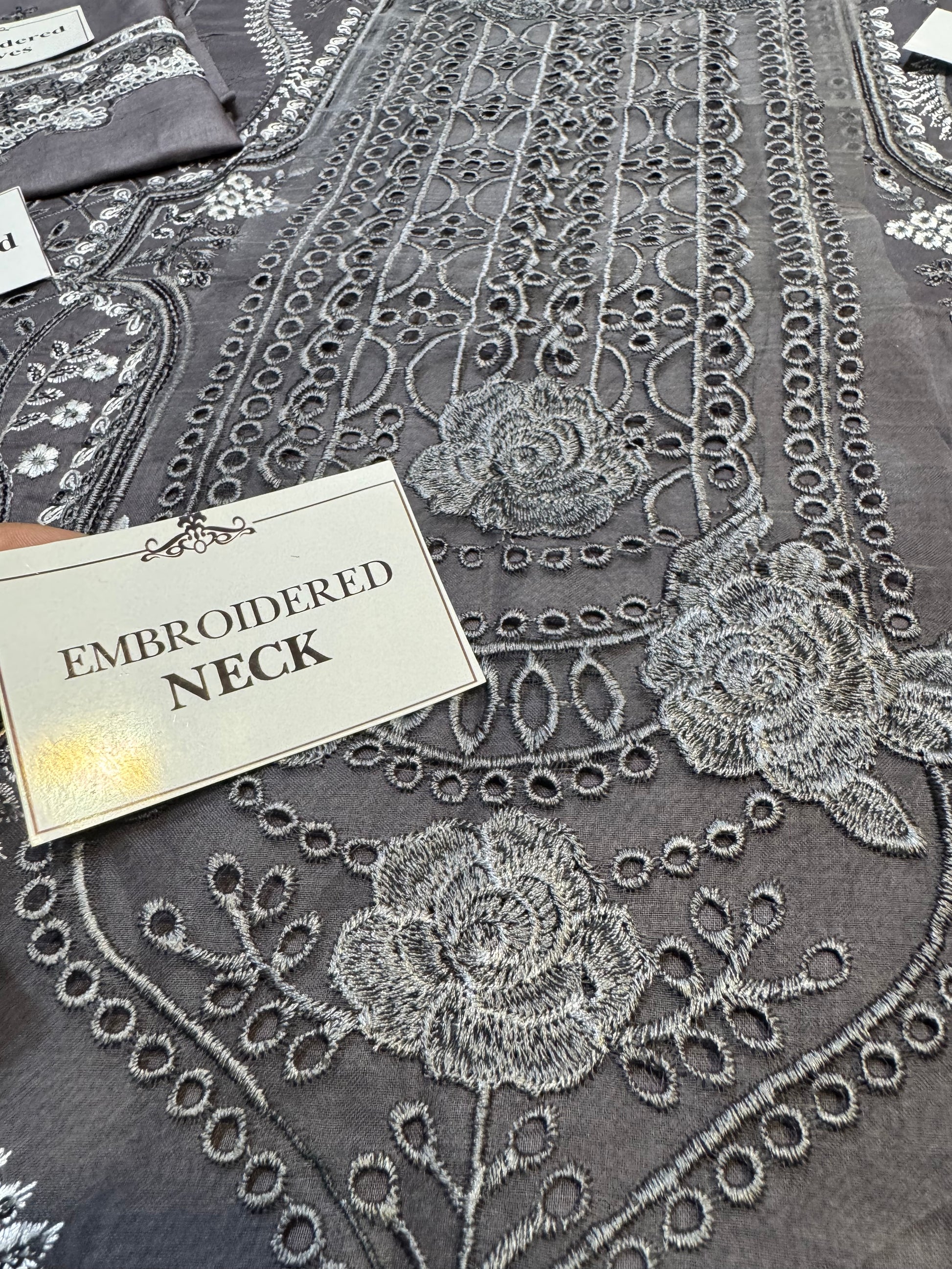 Elegant Summer Unstitched Cotton Suit – 3PC Embroidered Perfection - NZ COLLECTION