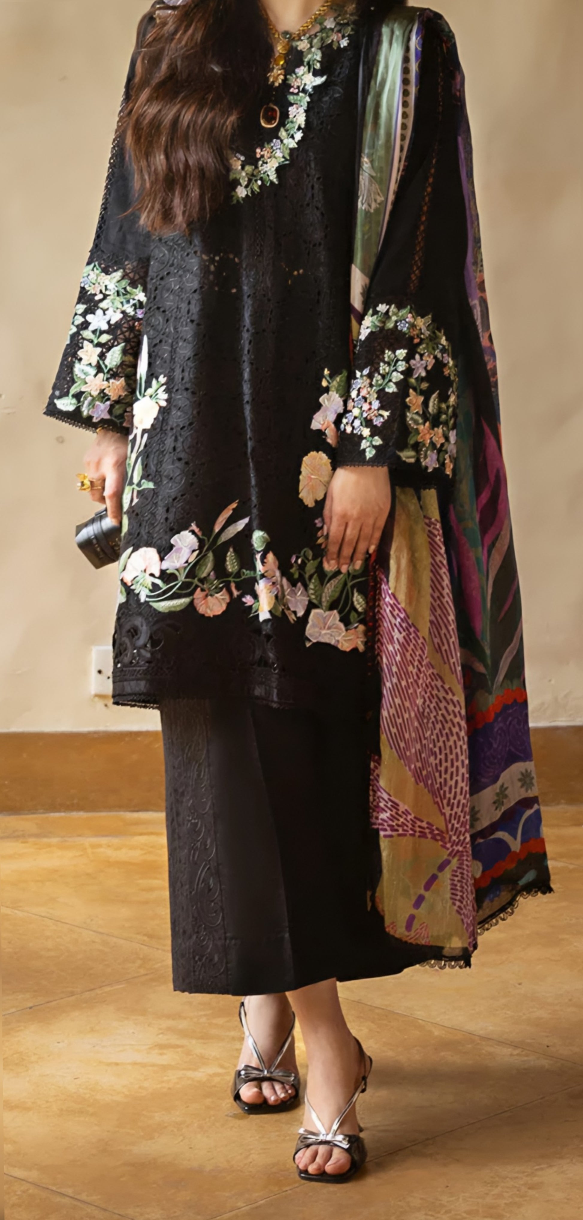 Elegant Summer Unstitched Cotton Suit – 3PC Embroidered Perfection - NZ COLLECTION