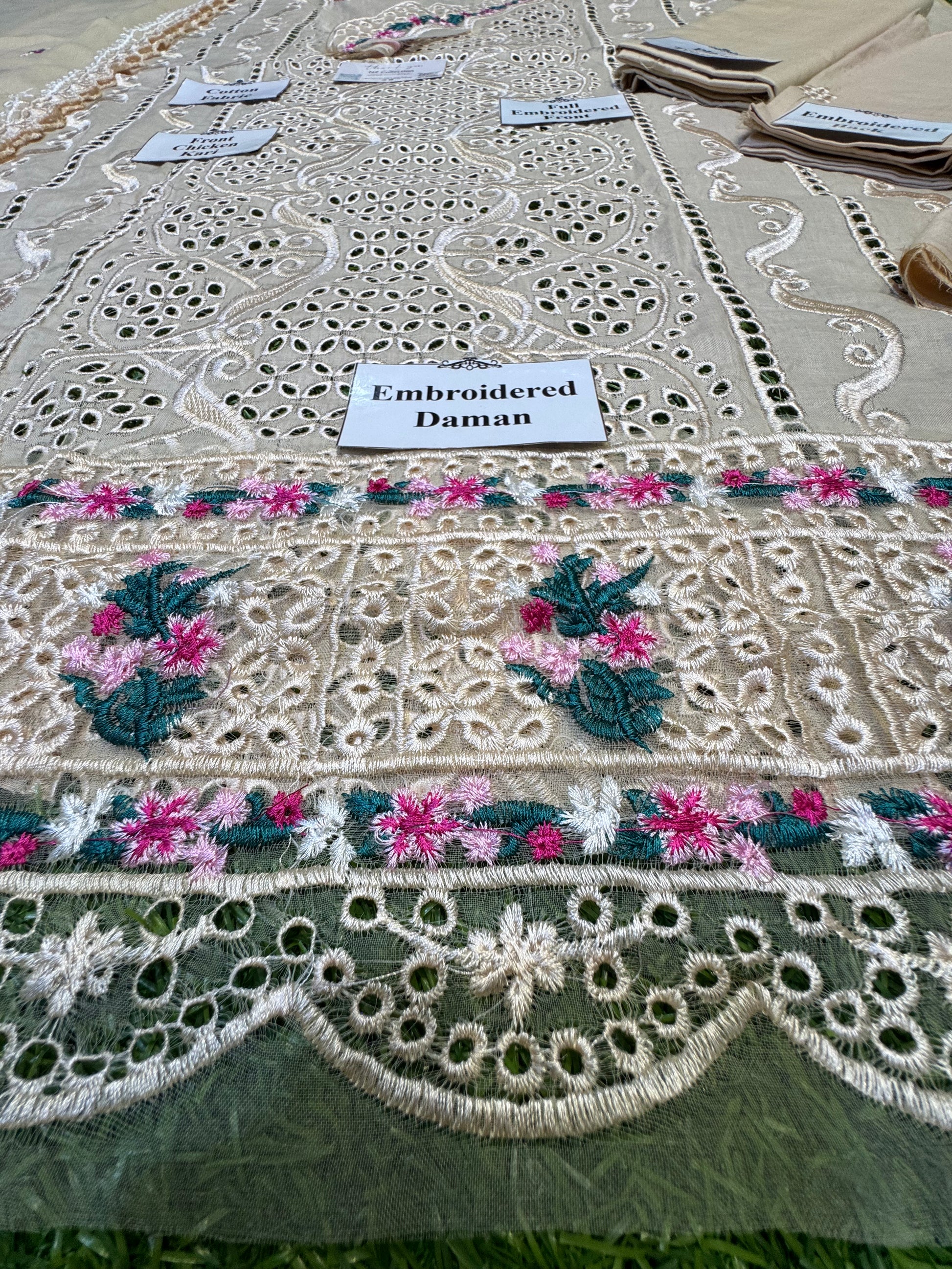 Elegant Summer Unstitched Cotton Suit – 3PC Embroidered Perfection - NZ COLLECTION