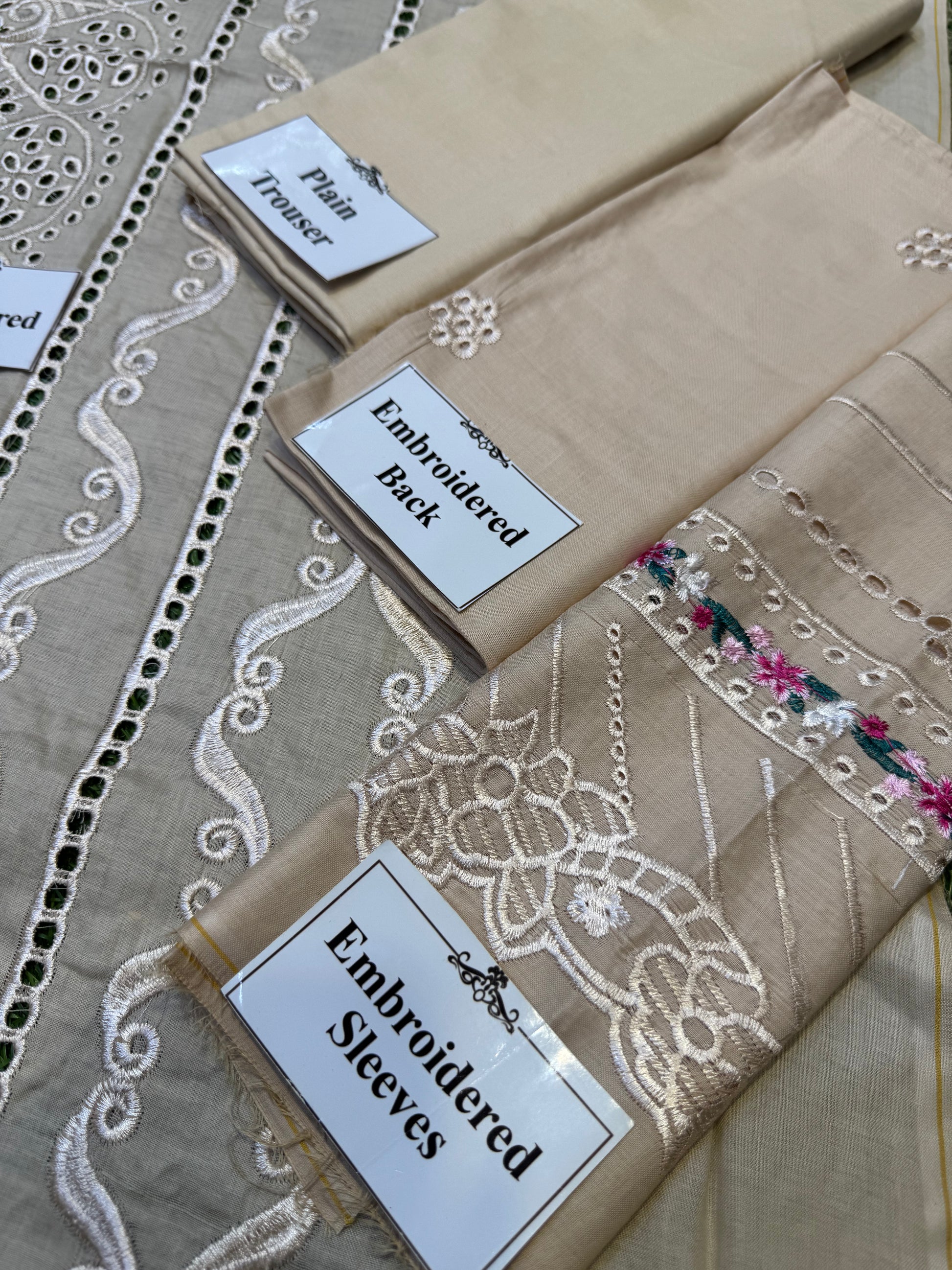 Elegant Summer Unstitched Cotton Suit – 3PC Embroidered Perfection - NZ COLLECTION