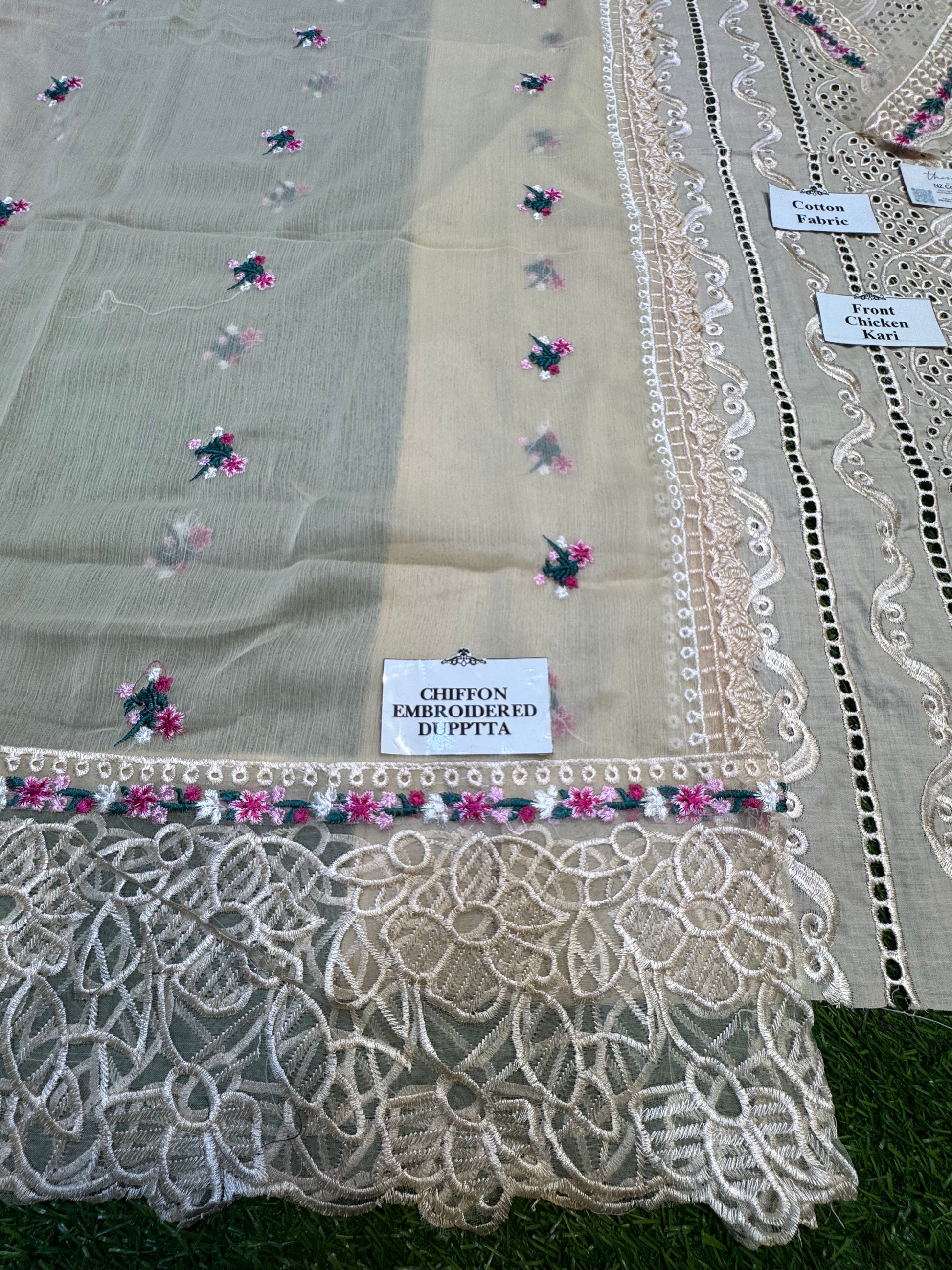 Elegant Summer Unstitched Cotton Suit – 3PC Embroidered Perfection - NZ COLLECTION