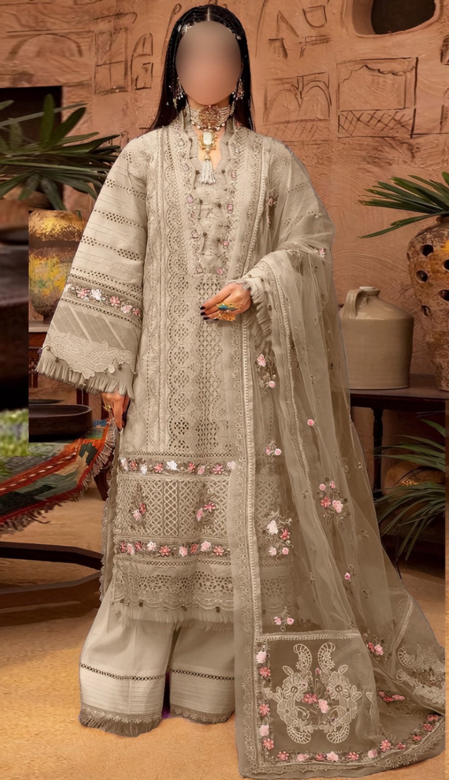 Elegant Summer Unstitched Cotton Suit – 3PC Embroidered Perfection - NZ COLLECTION
