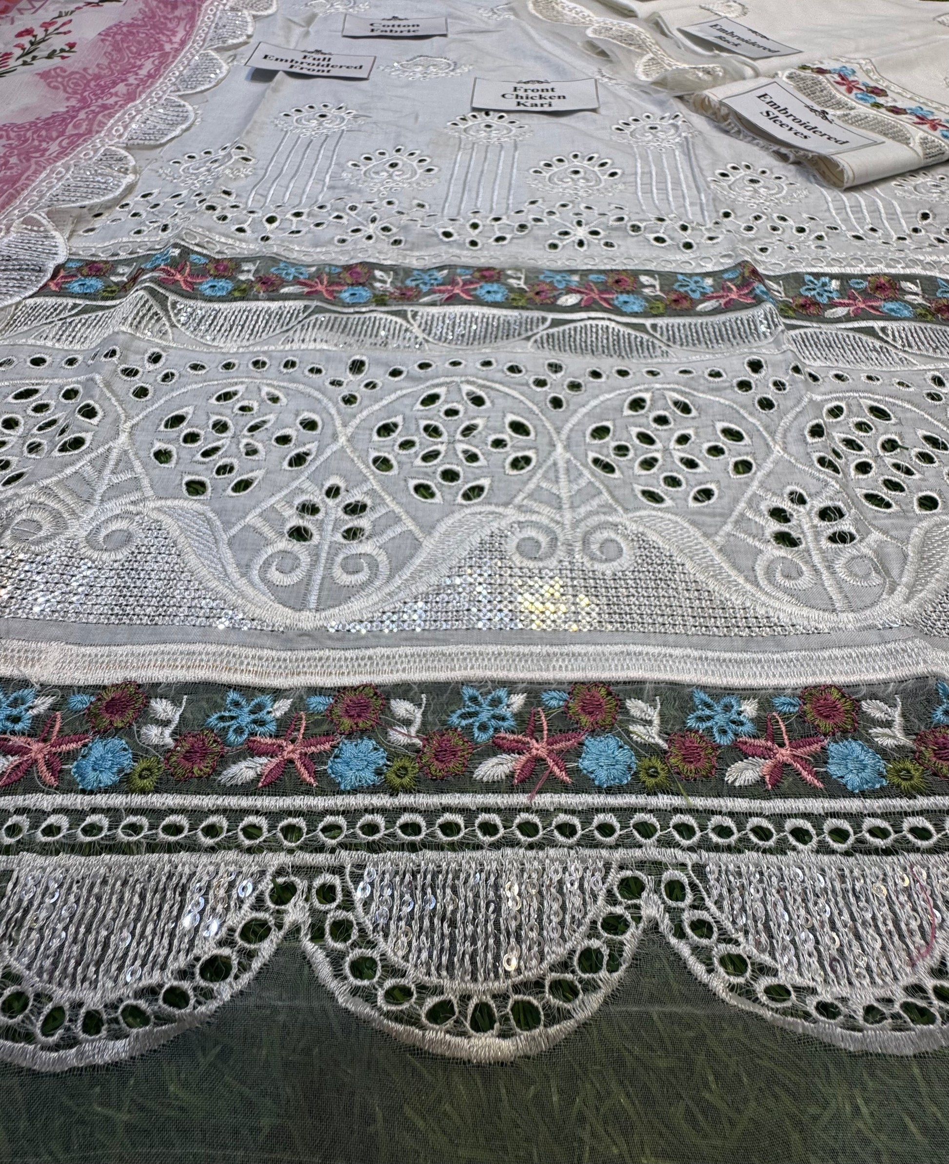Elegant Summer Unstitched Cotton Suit – 3PC Embroidered Perfection - NZ COLLECTION