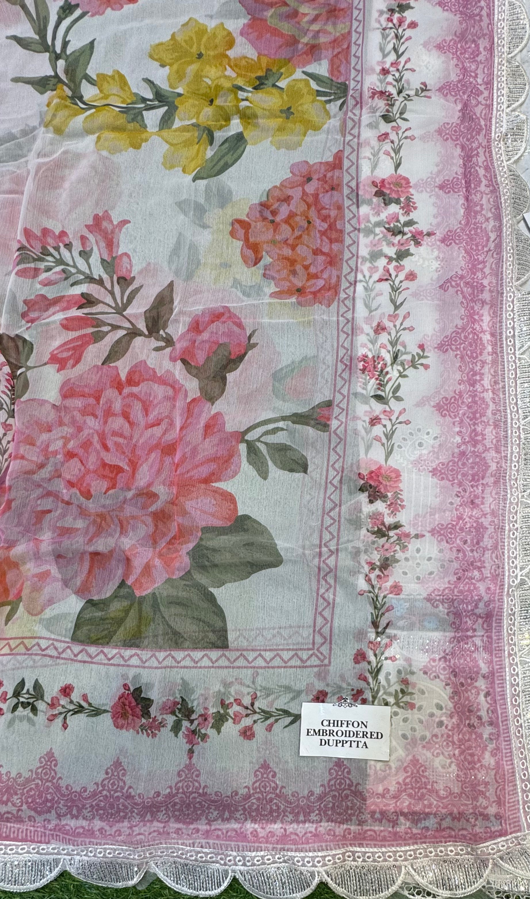 Elegant Summer Unstitched Cotton Suit – 3PC Embroidered Perfection - NZ COLLECTION