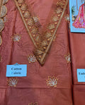 Elegant Summer Unstitched Cotton Suit – 3PC Embroidered Perfection - NZ COLLECTION