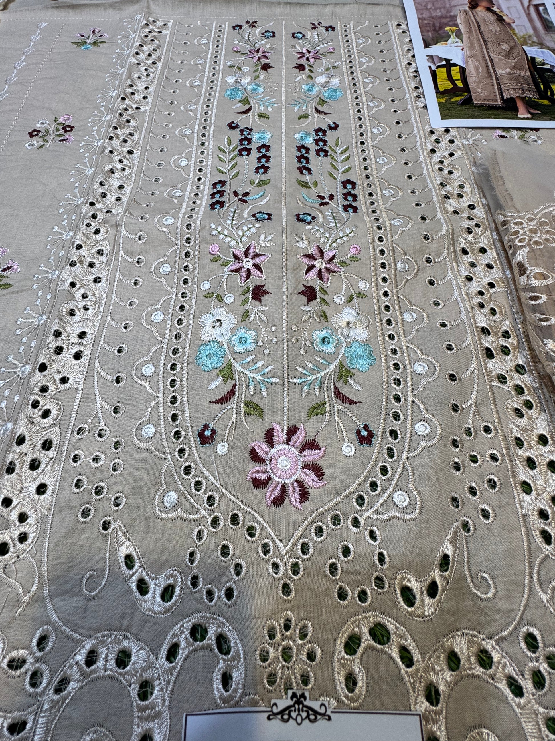 Elegant Summer Unstitched Cotton Suit – 3PC Embroidered Perfection - nz-330 - NZ COLLECTION