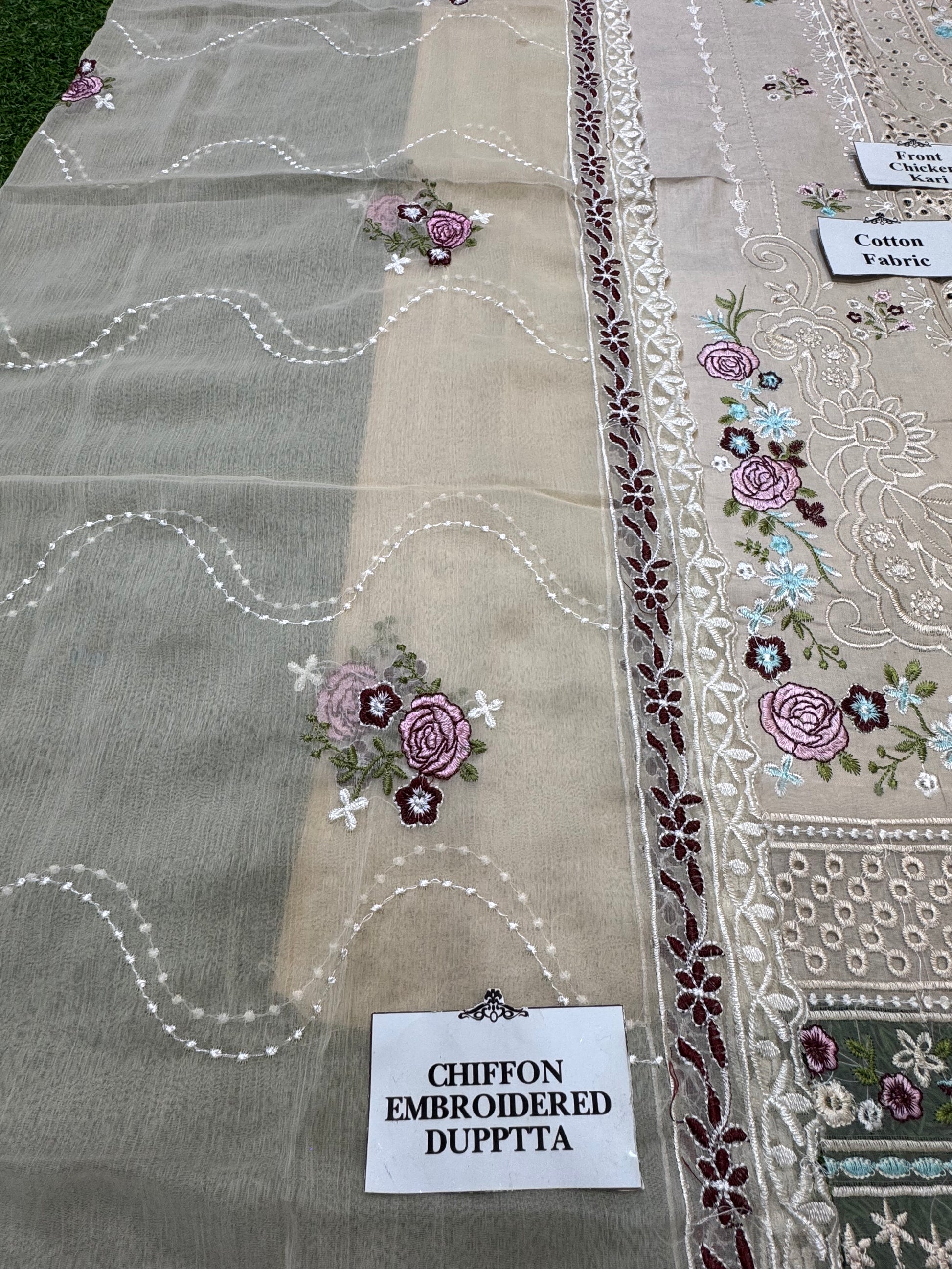 Elegant Summer Unstitched Cotton Suit – 3PC Embroidered Perfection - nz-330 - NZ COLLECTION