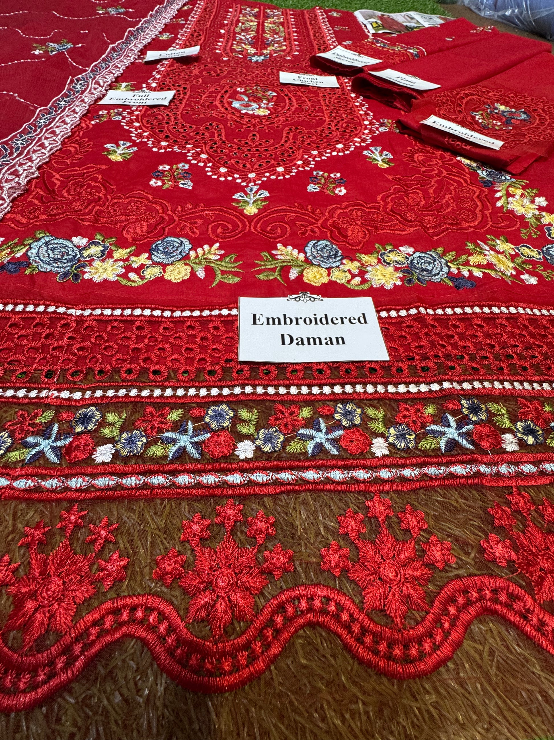 Elegant Summer Unstitched Cotton Suit – 3PC Embroidered Perfection - nz-330 - NZ COLLECTION