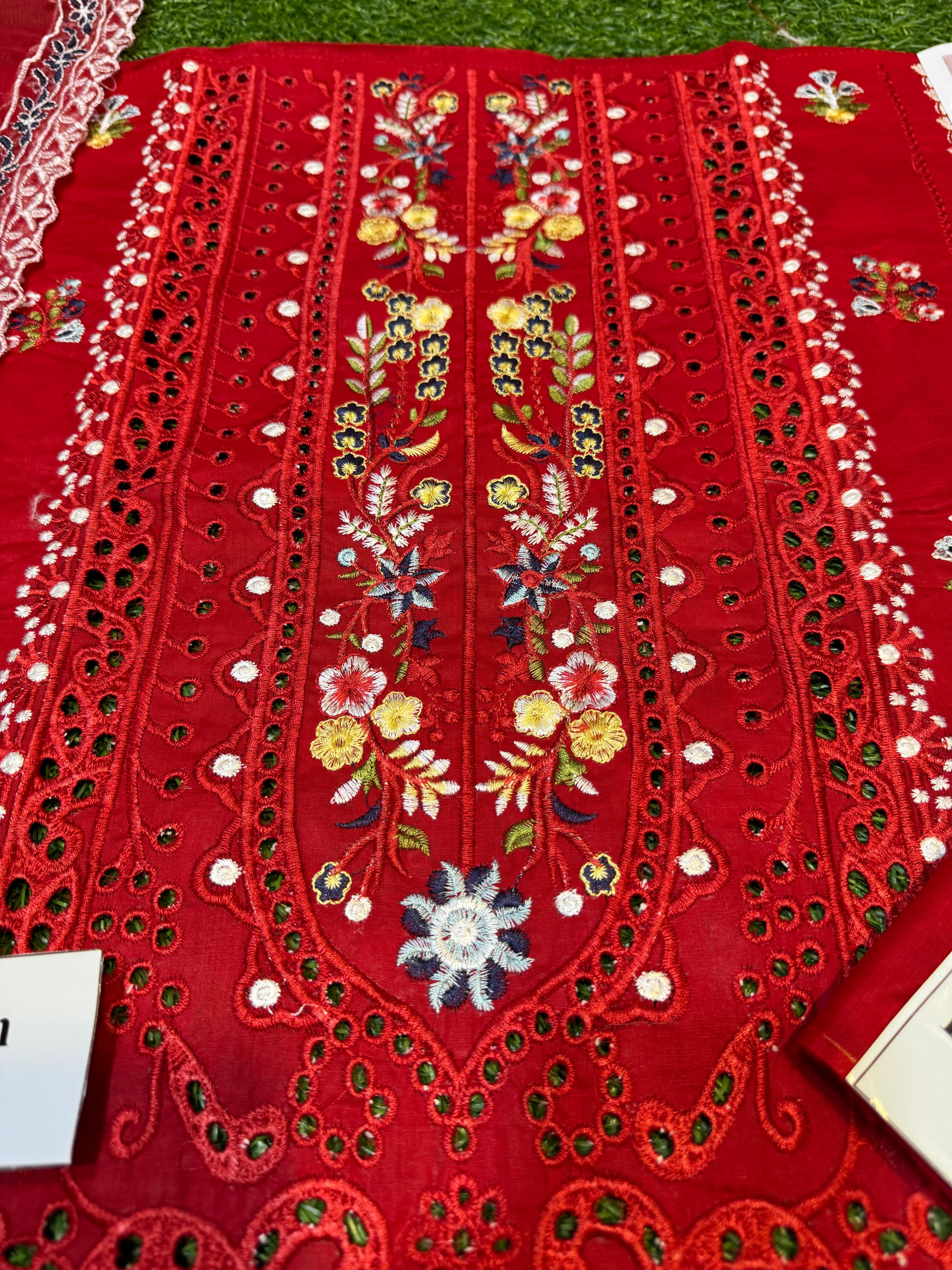 Elegant Summer Unstitched Cotton Suit – 3PC Embroidered Perfection - nz-330 - NZ COLLECTION