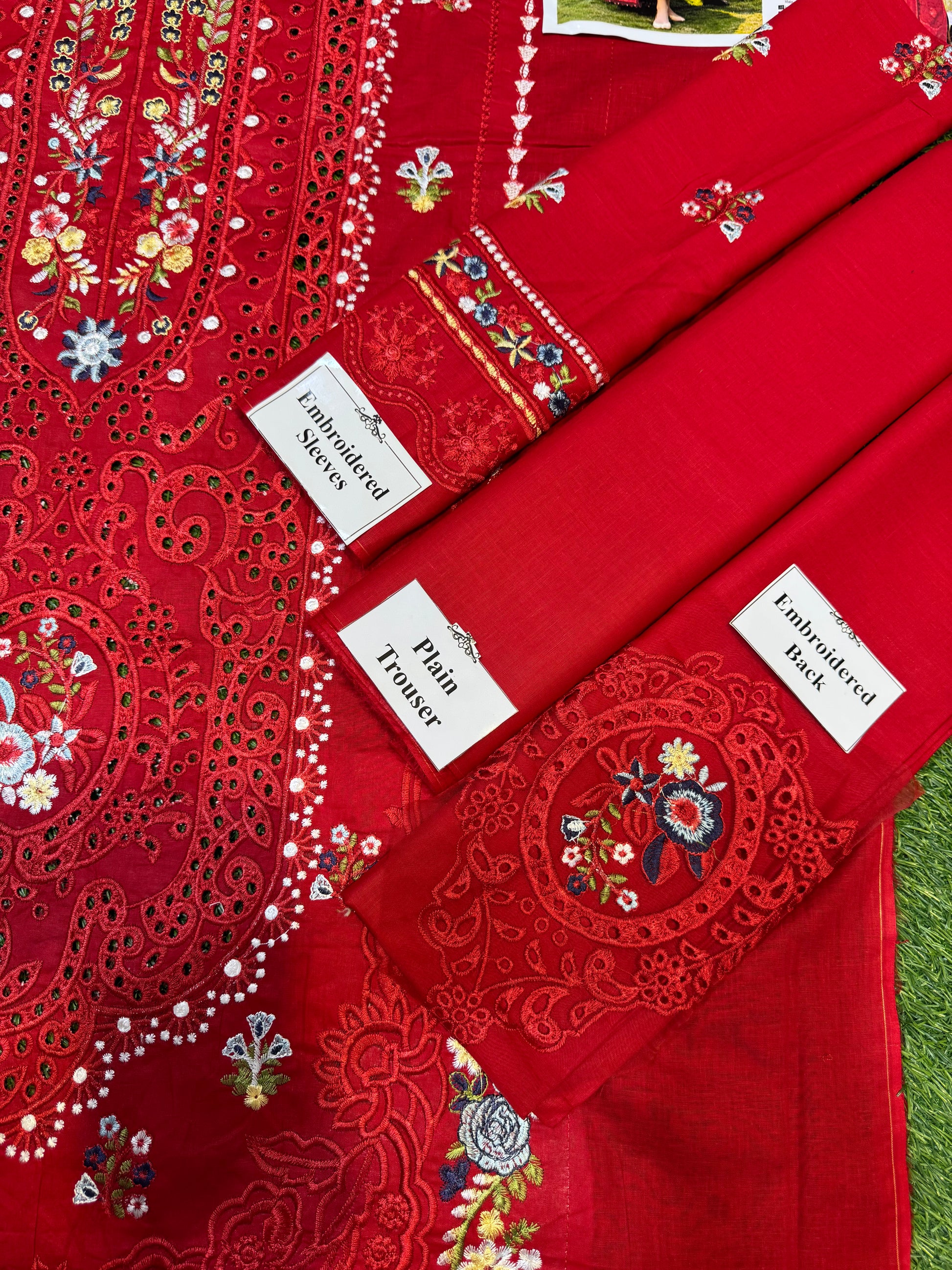 Elegant Summer Unstitched Cotton Suit – 3PC Embroidered Perfection - nz-330 - NZ COLLECTION