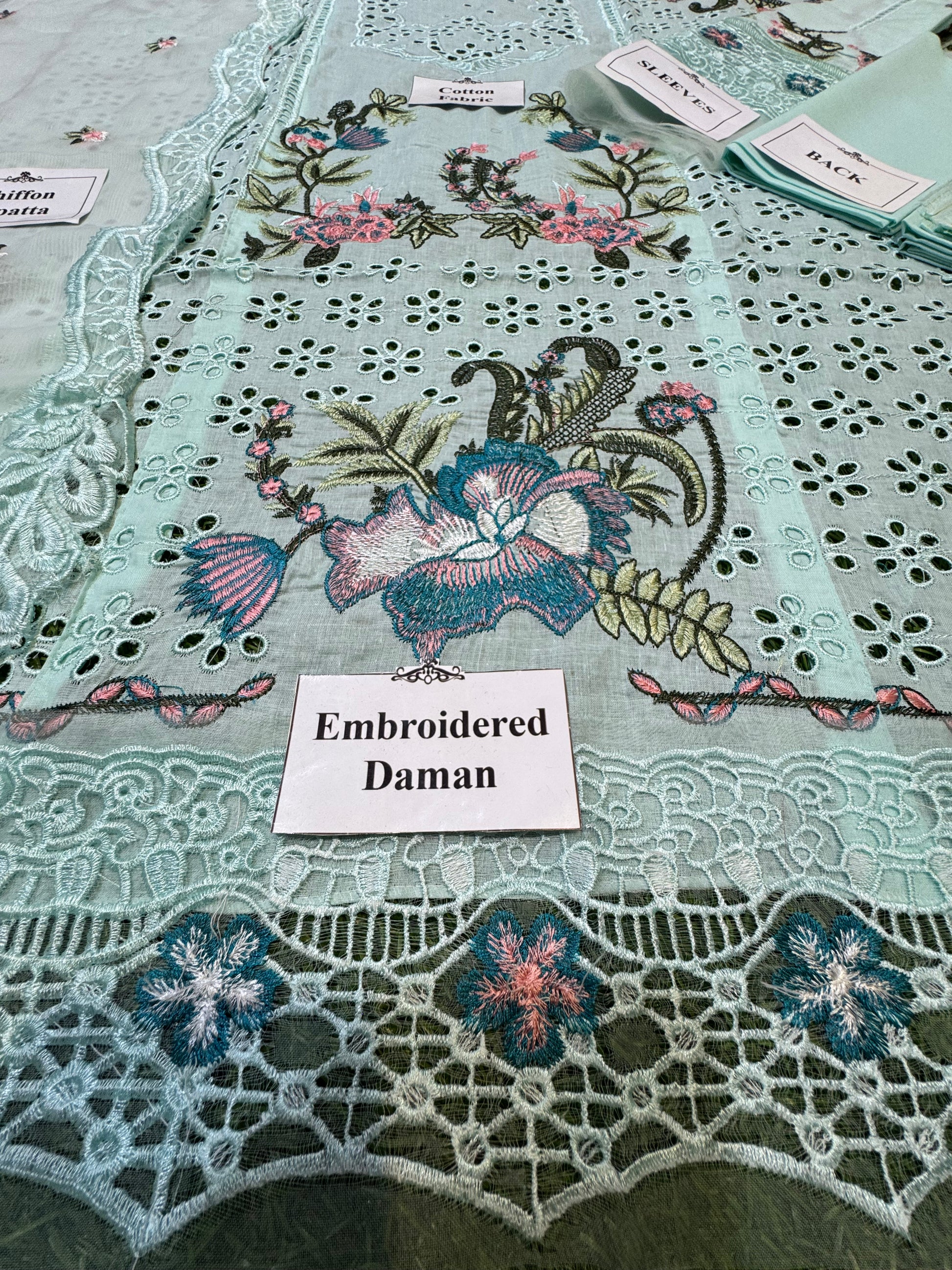 Premium Unstitched 3-Piece Cotton Suit – Chikankari Elegance - NZ COLLECTION