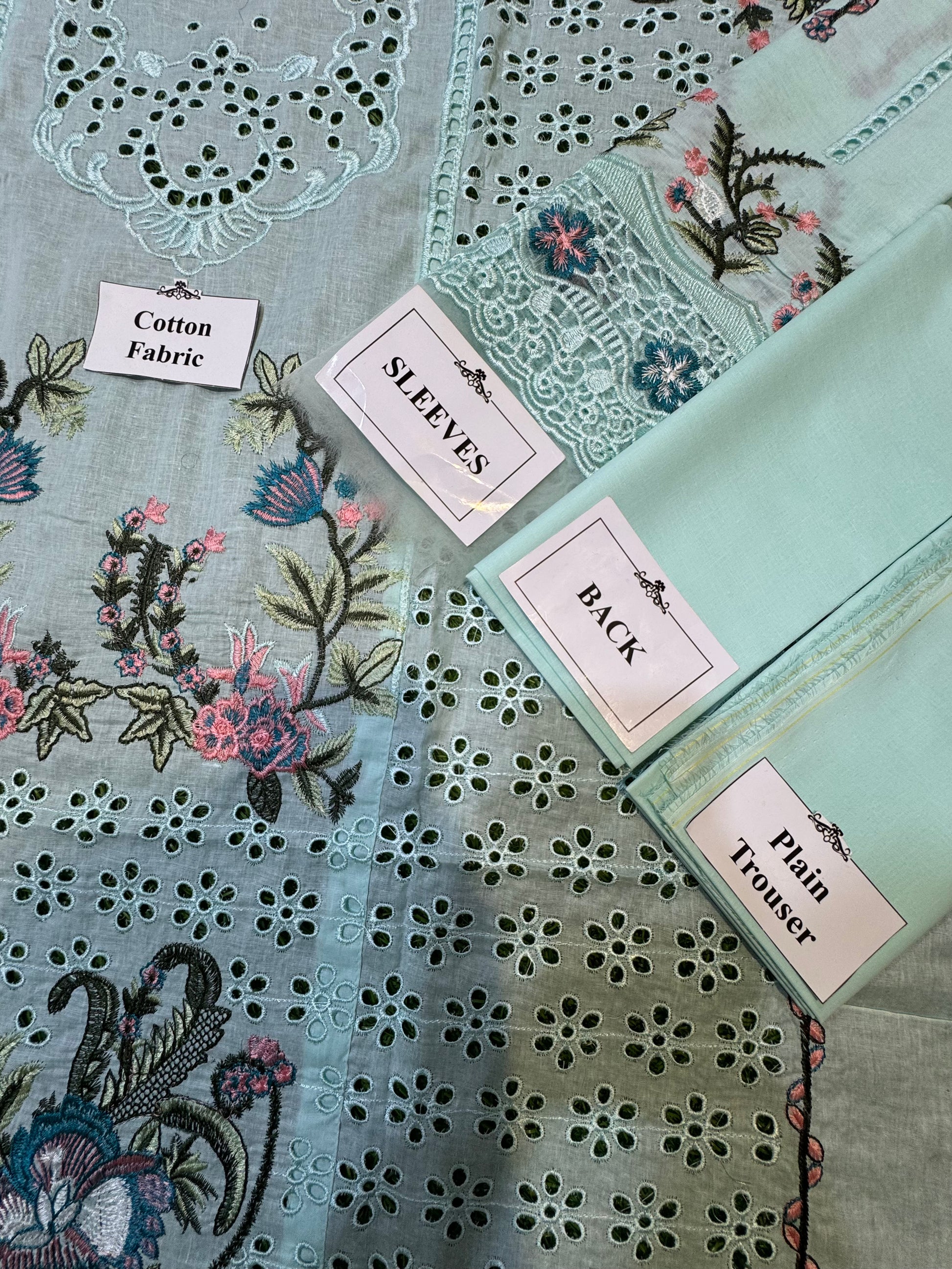 Premium Unstitched 3-Piece Cotton Suit – Chikankari Elegance - NZ COLLECTION