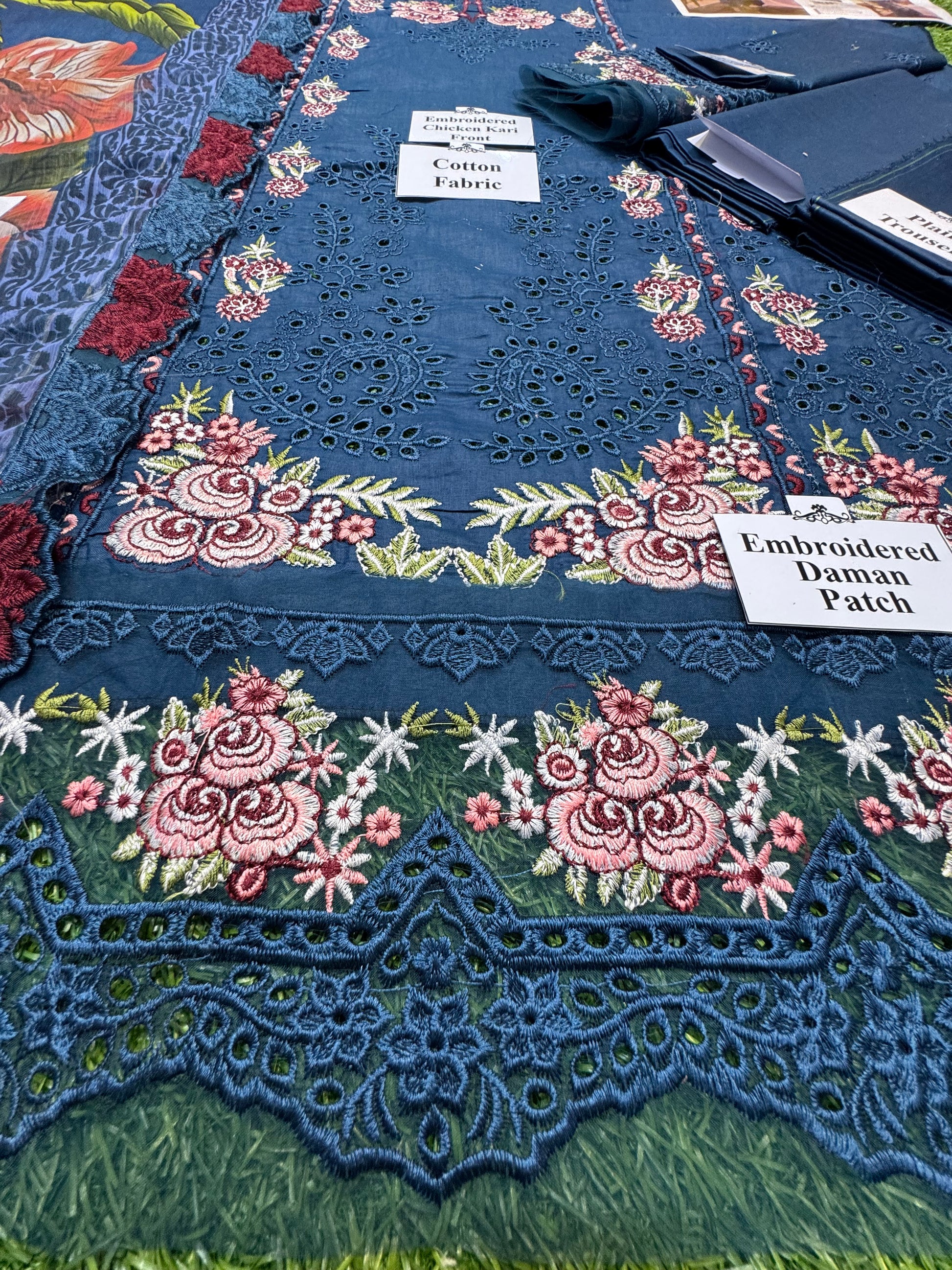 Premium Unstitched 3-Piece Cotton Suit – Chikankari Elegance - NZ COLLECTION