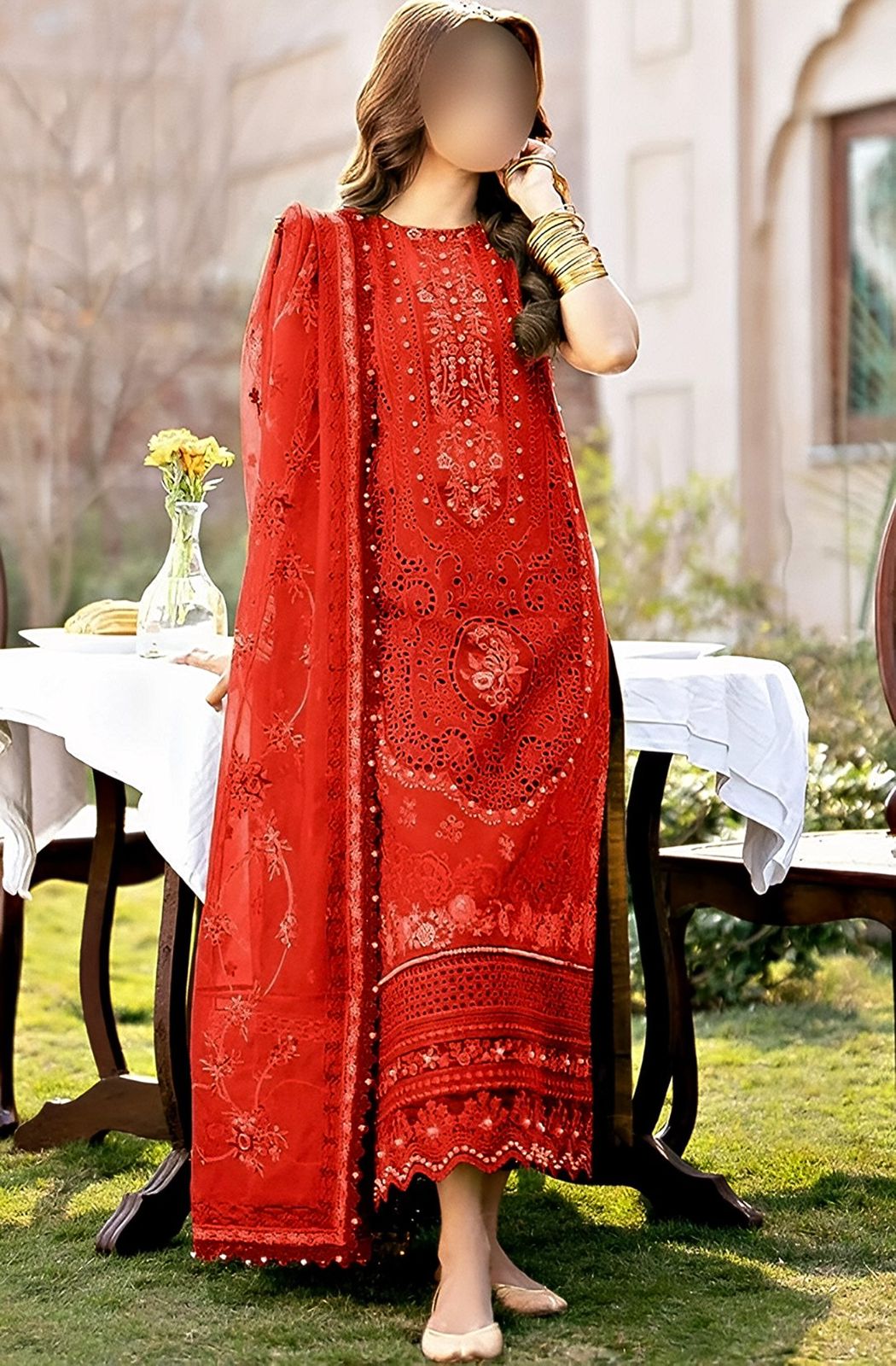 Elegant Summer Unstitched Cotton Suit – 3PC Embroidered Perfection - nz-330 - NZ COLLECTION