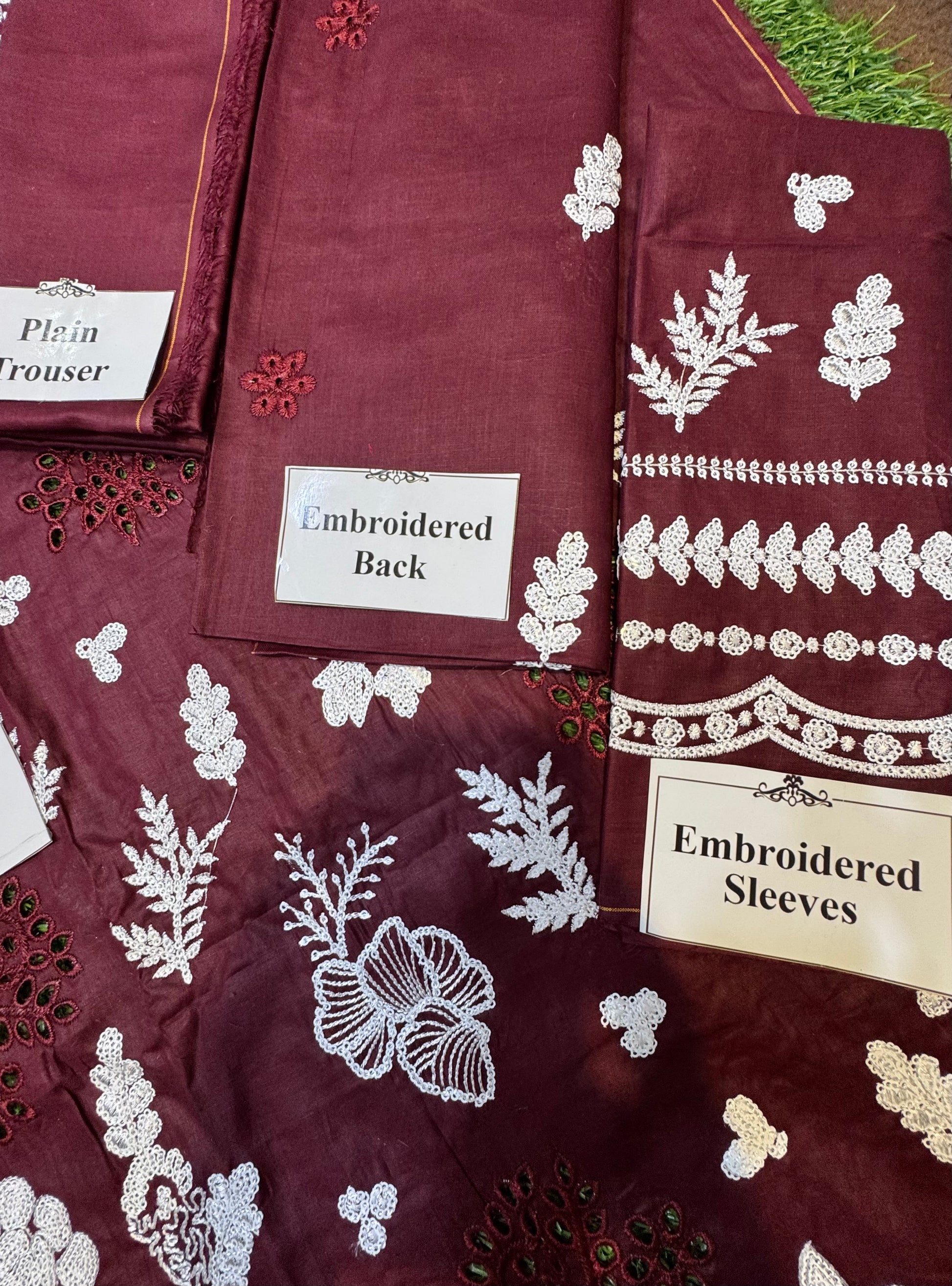 Elegant Summer Unstitched Cotton Suit – 3PC Embroidered Perfection - NZ COLLECTION