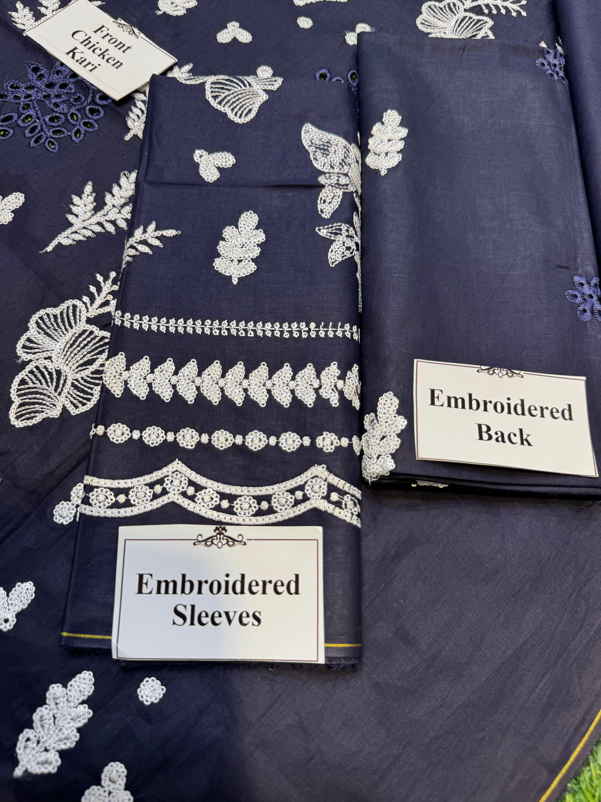 Elegant Summer Unstitched Cotton Suit – 3PC Embroidered Perfection - NZ COLLECTION