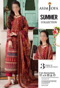 3-Piece Unstitched Lawn Suit Asim Jofa (Replica) - NZ COLLECTION