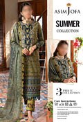 3-Piece Unstitched Lawn Suit Asim Jofa (Replica) - NZ COLLECTION