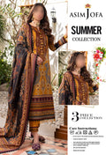 3-Piece Unstitched Lawn Suit Asim Jofa (Replica) - NZ COLLECTION