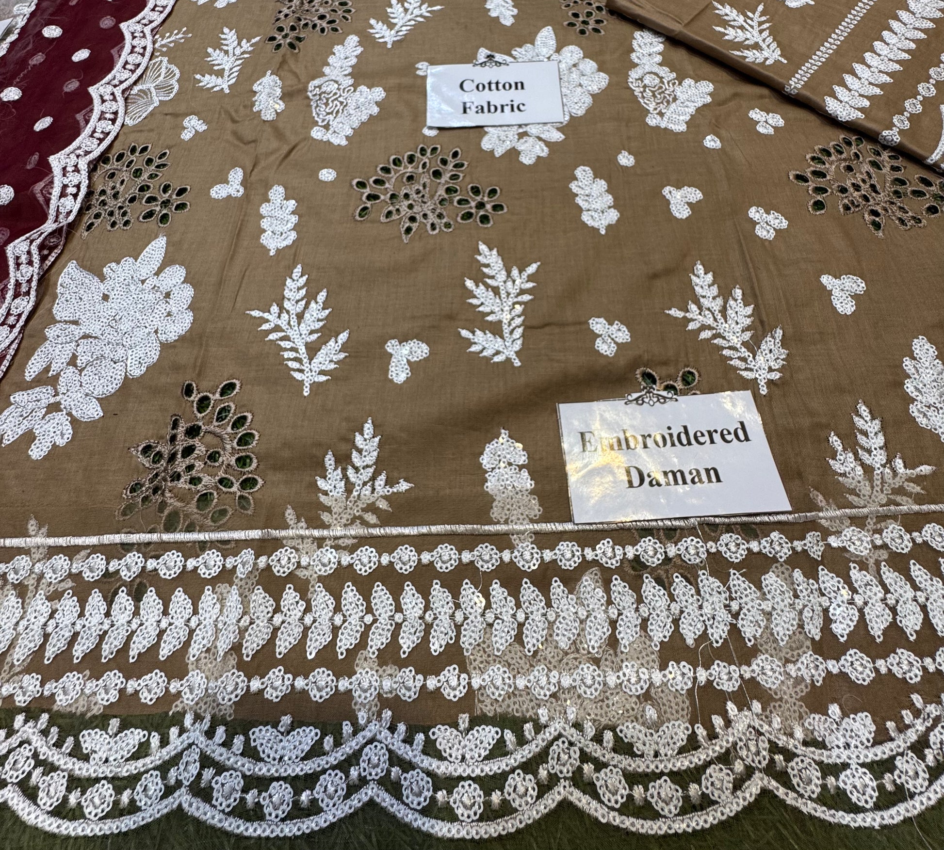 Elegant Summer Unstitched Cotton Suit – 3PC Embroidered Perfection - NZ COLLECTION