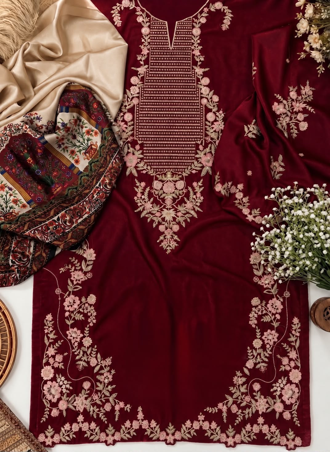 Ethnc Viral 2pcs Maroon Colour