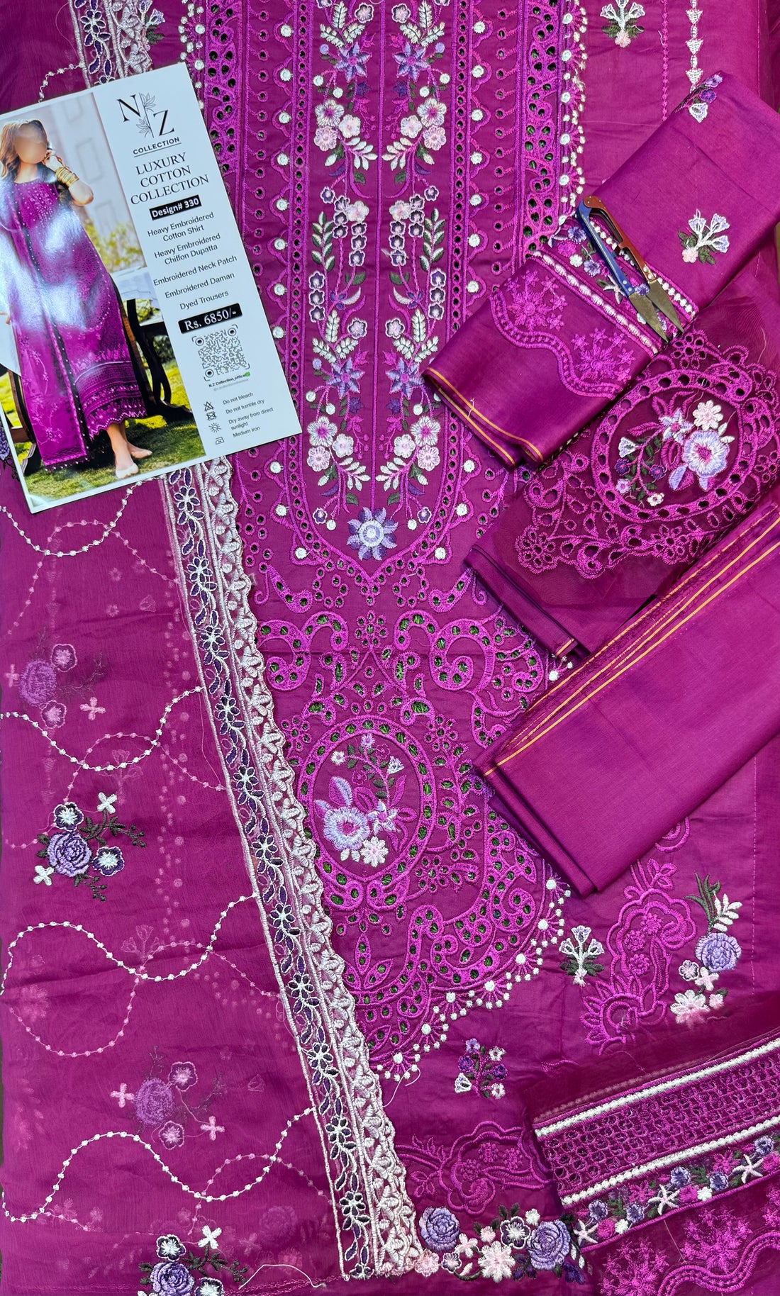 Purple Gujrati Chikankari Dress