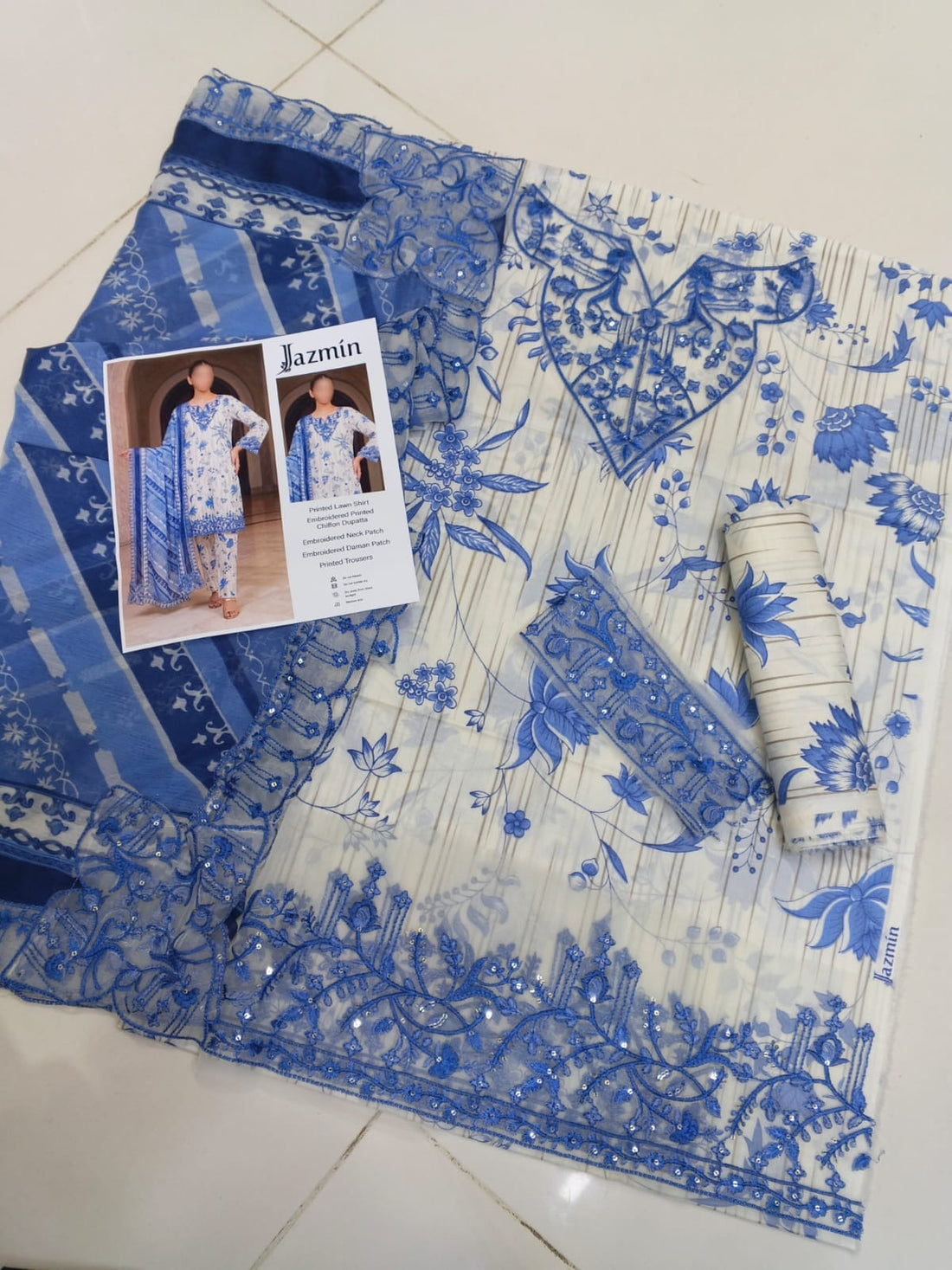 Viral Jazmin 3piece Unstitch Lawn Dress