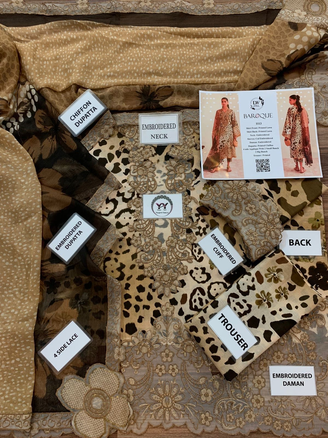 3 Piece Unstitch Viral Cheetah Article With Ready To Wear Dupatta