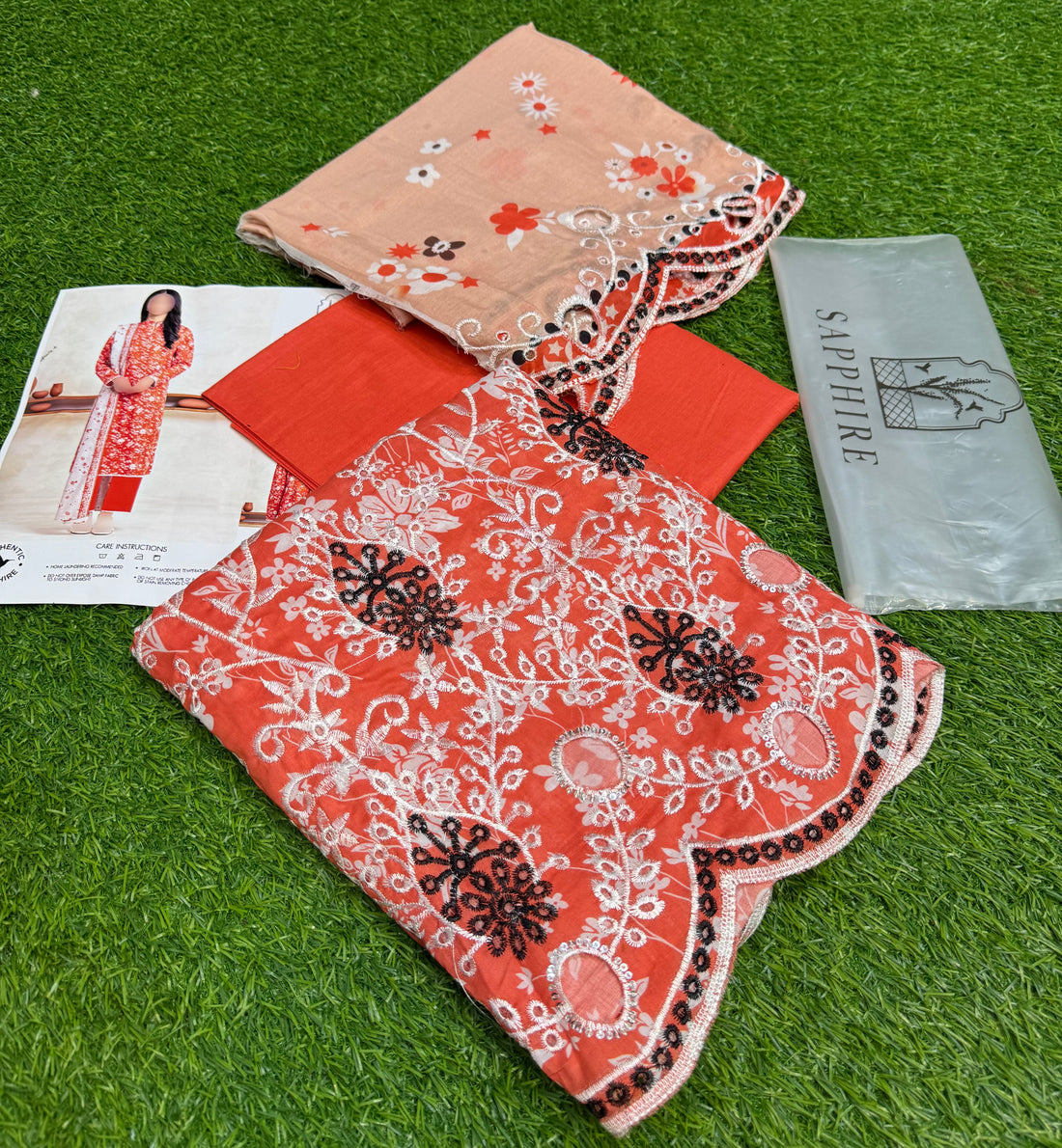 Sapphire by NZ Collection – Premium 3-Piece Lawn Suit (replica)