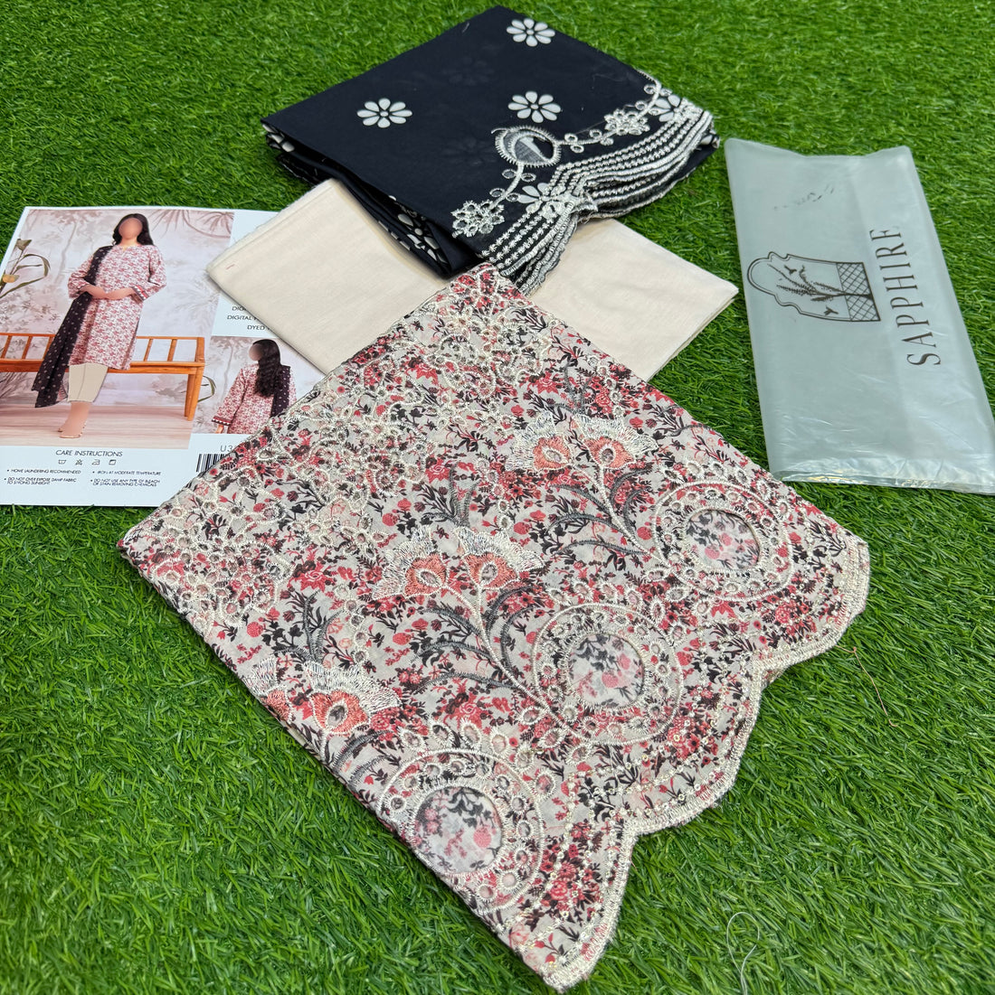 Sapphire by NZ Collection – Premium 3-Piece Lawn Suit (replica)