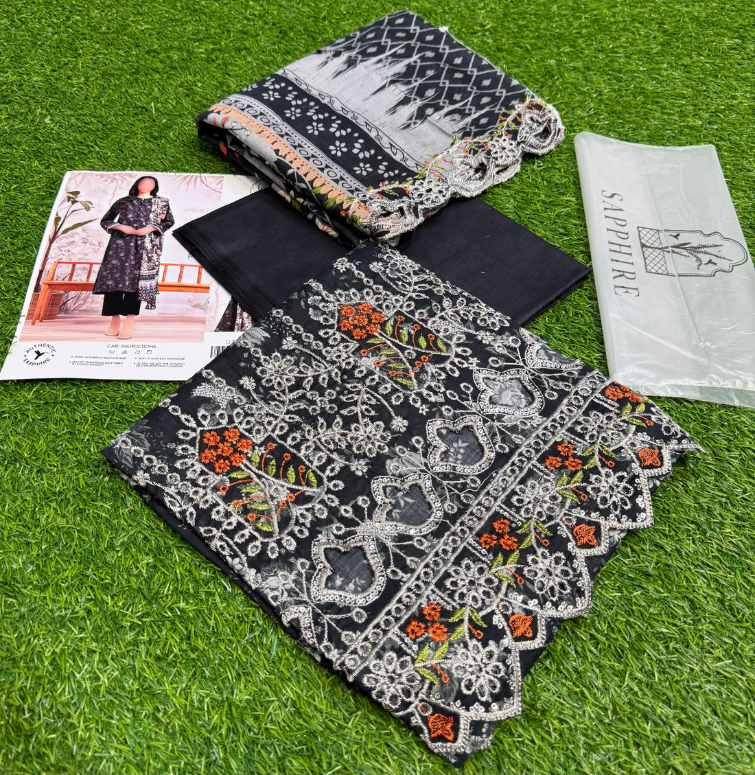 Sapphire by NZ Collection – Premium 3-Piece Lawn Suit (replica)