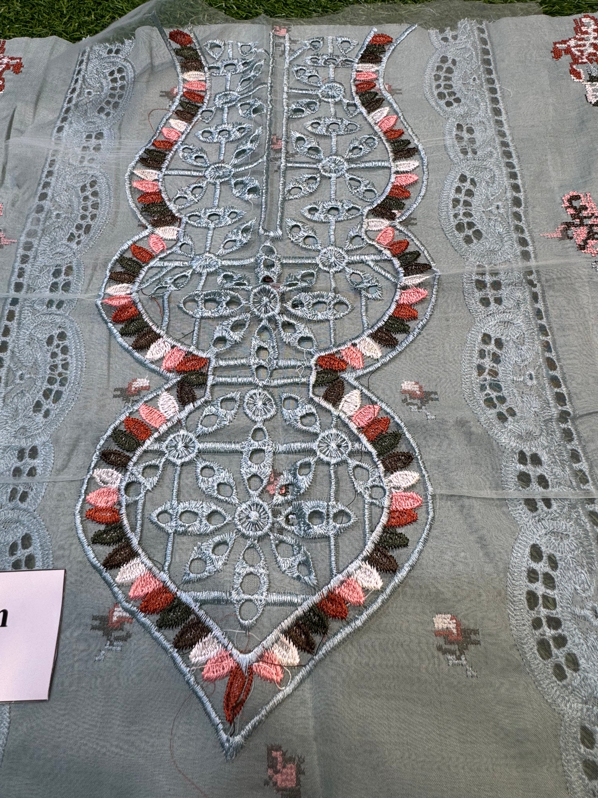 Chikankari Elegance – Soft Cotton 3Pc Suit with Embroidered Dupatta (Gray) - NZ COLLECTION