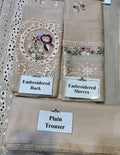 Elegant Summer Unstitched Cotton Suit – 3PC Embroidered Perfection - nz-330 - NZ COLLECTION