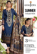 3-Piece Unstitched Lawn Suit Asim Jofa (Replica) - NZ COLLECTION